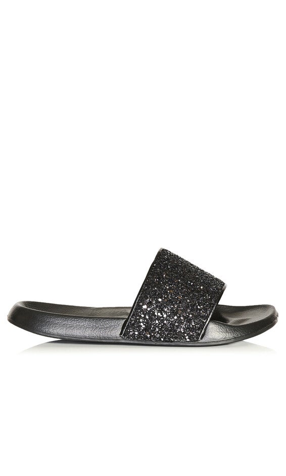 WIDE FIT Sally Sparkle Slide - black, , alternate image number null