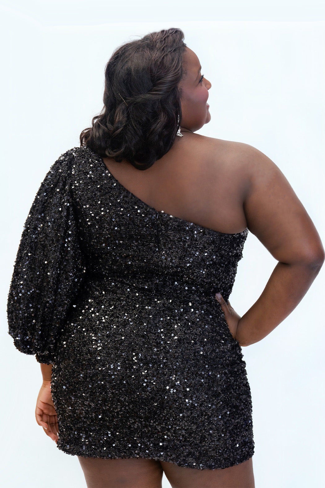 JUST A JEWEL PARTY DRESS, Onyx / Black, alternate image number 1