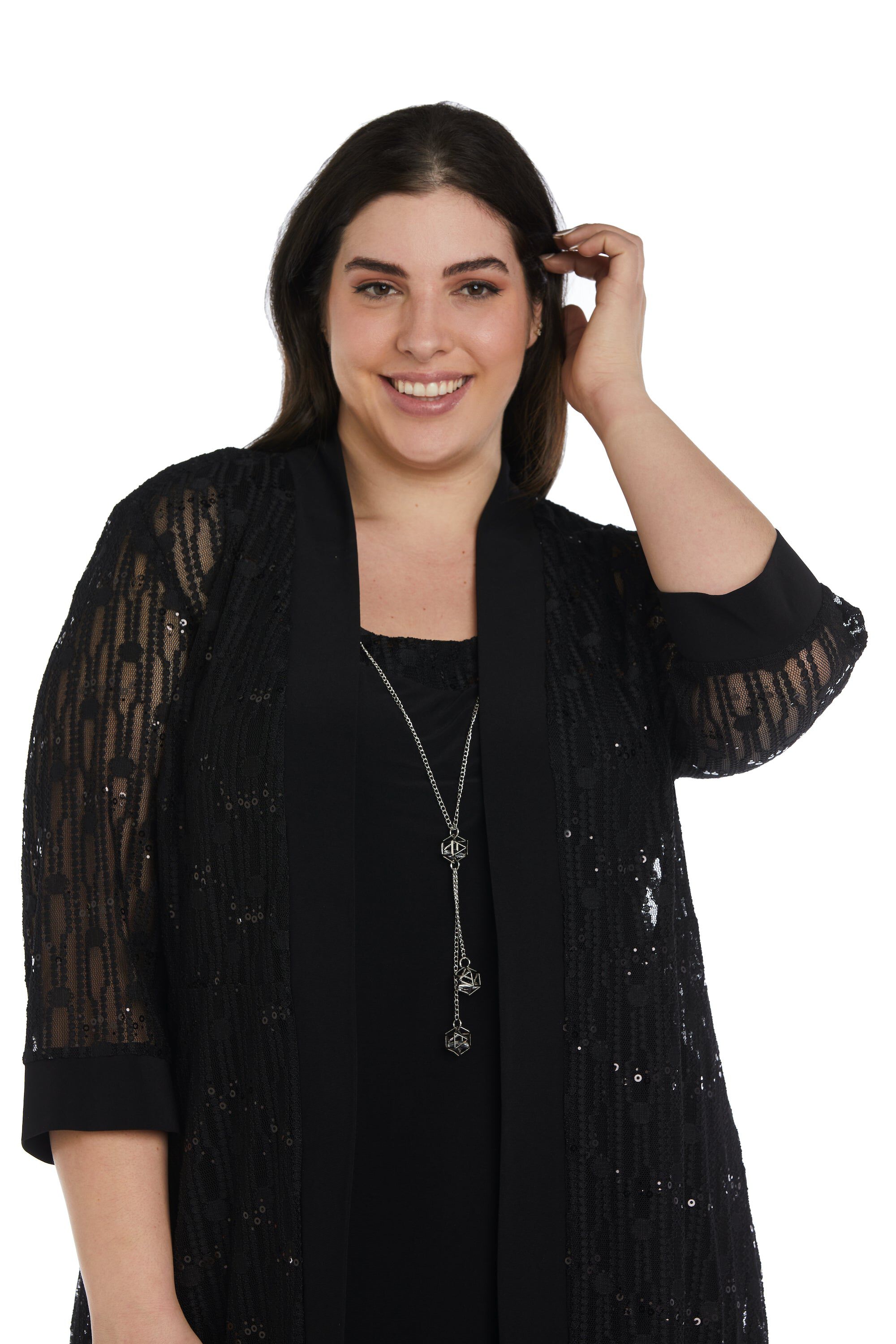 Three-Piece Duster and Pantsuit Set - Plus, , alternate image number 4