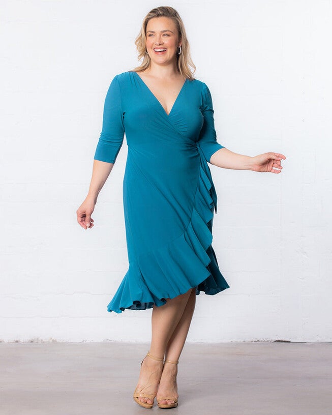 Whimsy Wrap Dress, Blue Jade, hi-res image number null