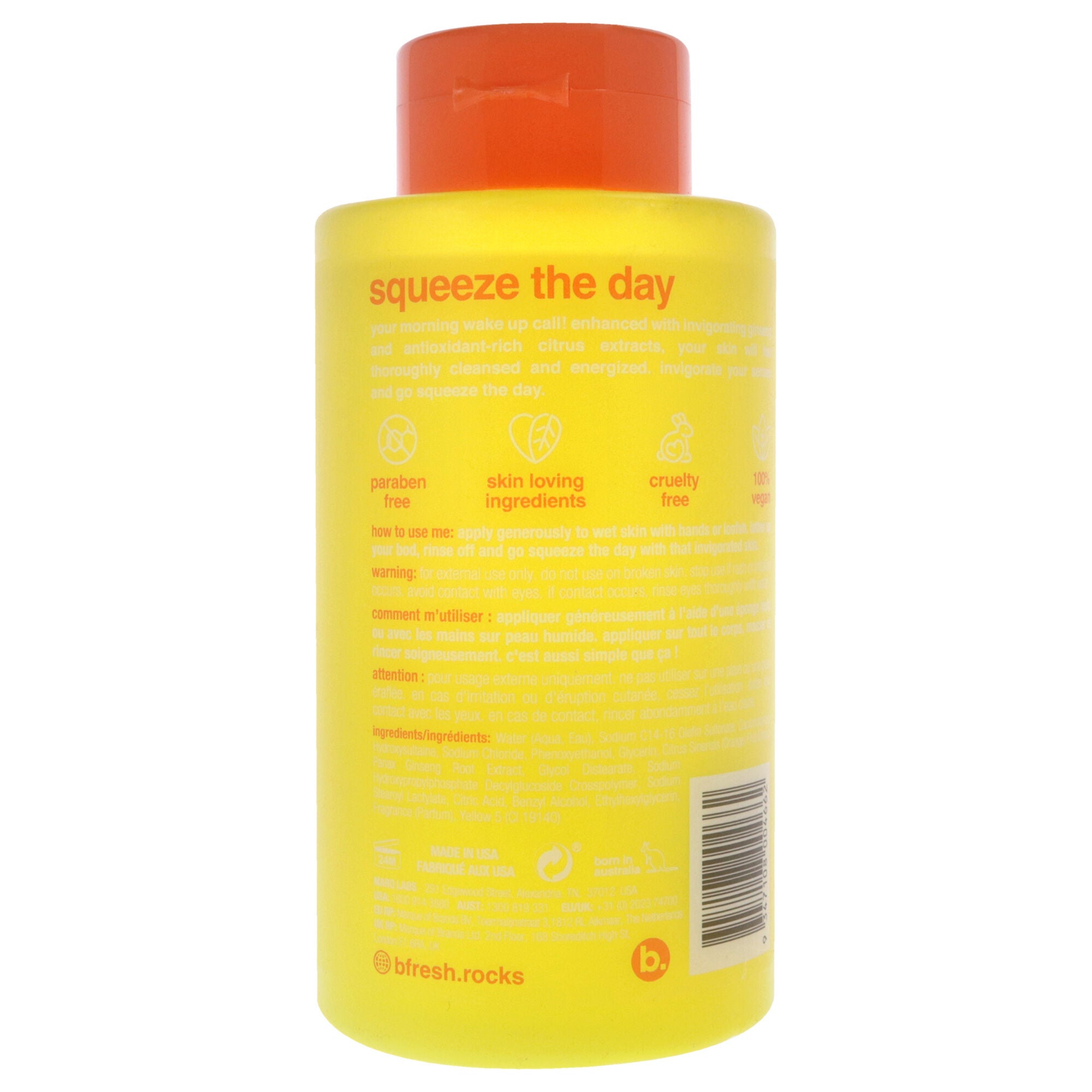 Squeeze The Day Energizing Body Wash by B.Fresh for Unisex - 16 oz Body Wash, See Description, alternate image number 2