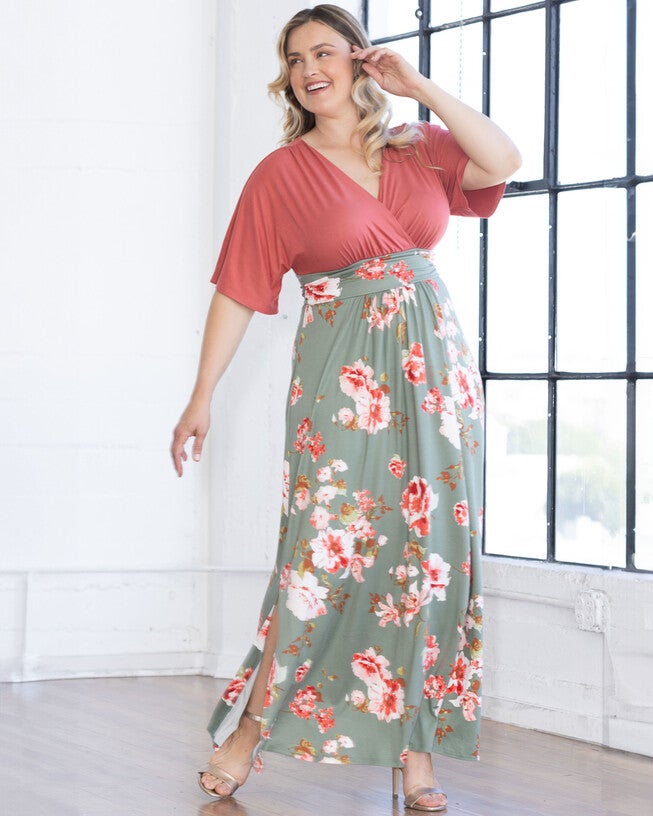 HAVANA COLOR BLOCK MAXI DRESS, , alternate image number null