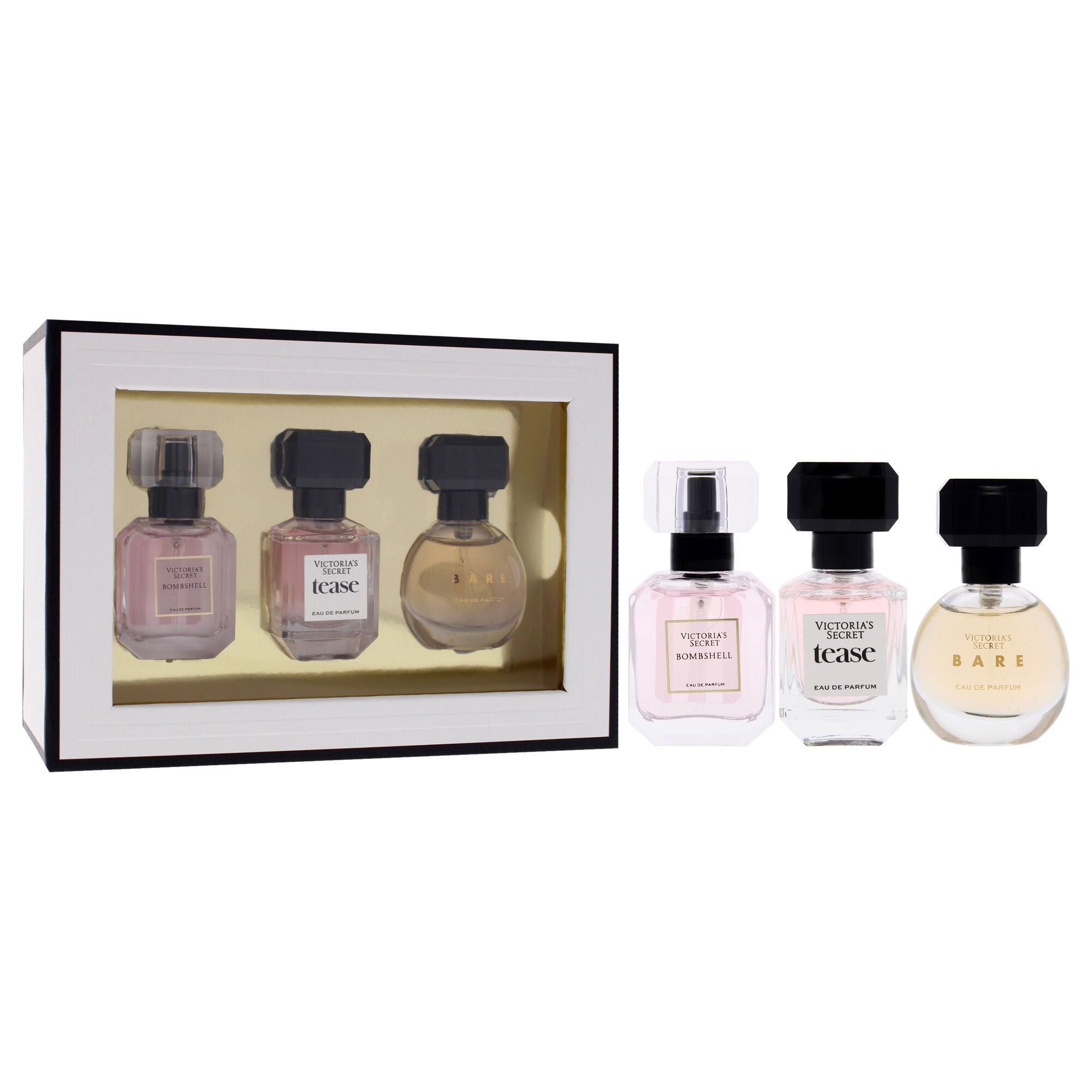 Victorias Secret by Victorias Secret for Women - 3 Pc Mini Gift Set 0.25oz Bombshell EDP Spray, 0.25oz Tease EDP Spray, 0.25oz Bare EDP Spray, Clear, alternate image number 2