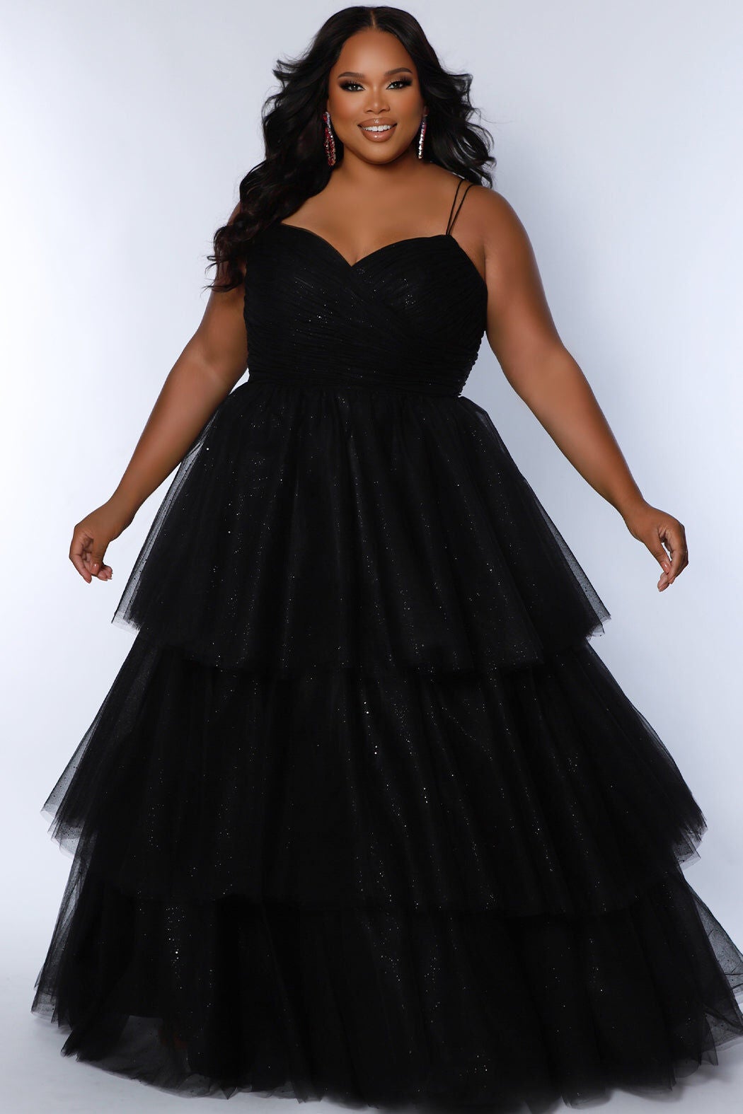 TOP TIER PROM BALL GOWN, Black / Black, hi-res image number 0