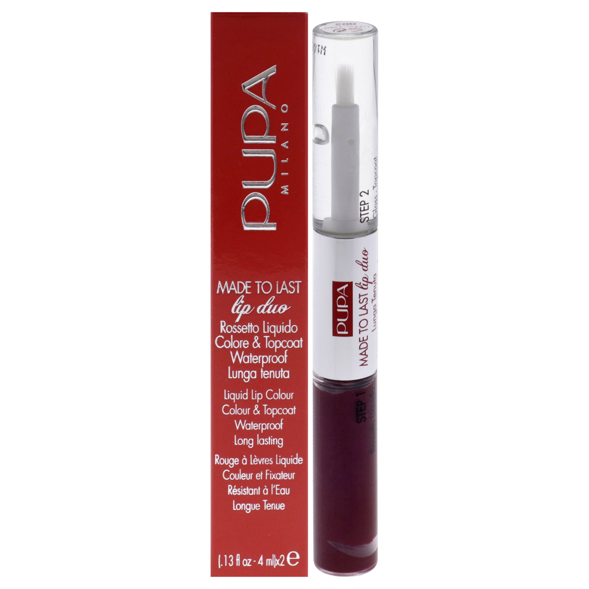 Made To Last Lip Duo - 005 Deep Ruby by Pupa Milano for Women - 0.13 oz Lipstick, See Description, hi-res image number 0