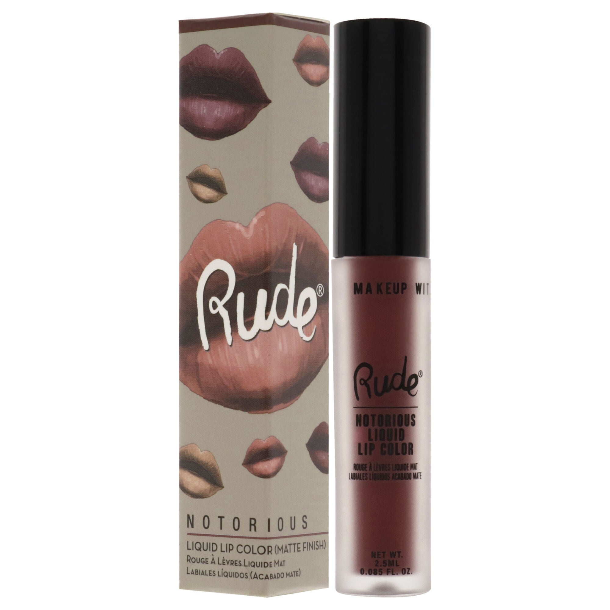 Notorious Rich Long Liquid Lip Color - Hell to Pay by Rude Cosmetics for Women - 0.1 oz Lip Color, , alternate image number 7