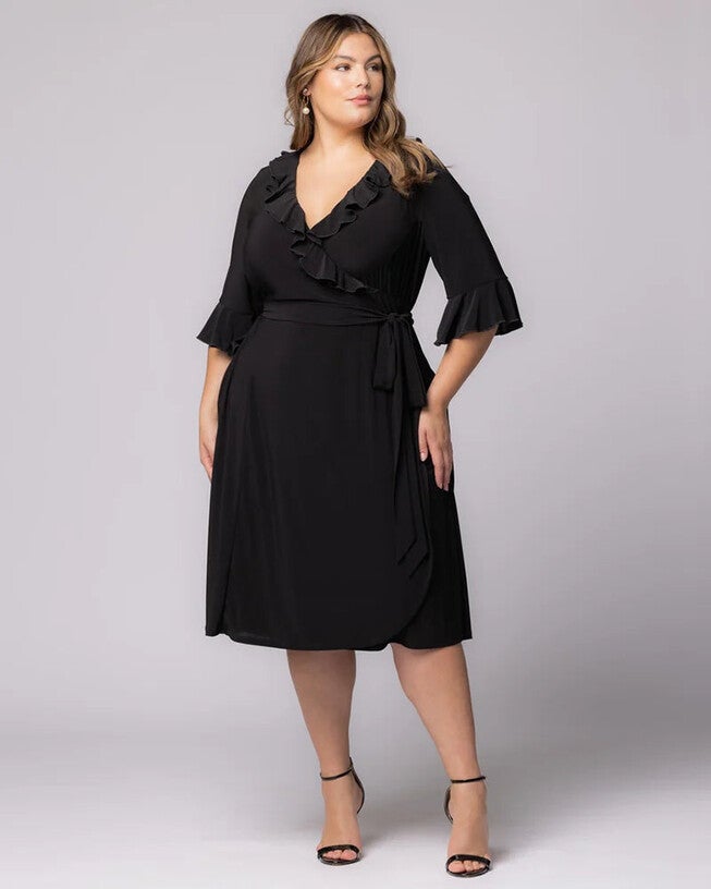 Barcelona Wrap Dress, Black Noir, hi-res image number null