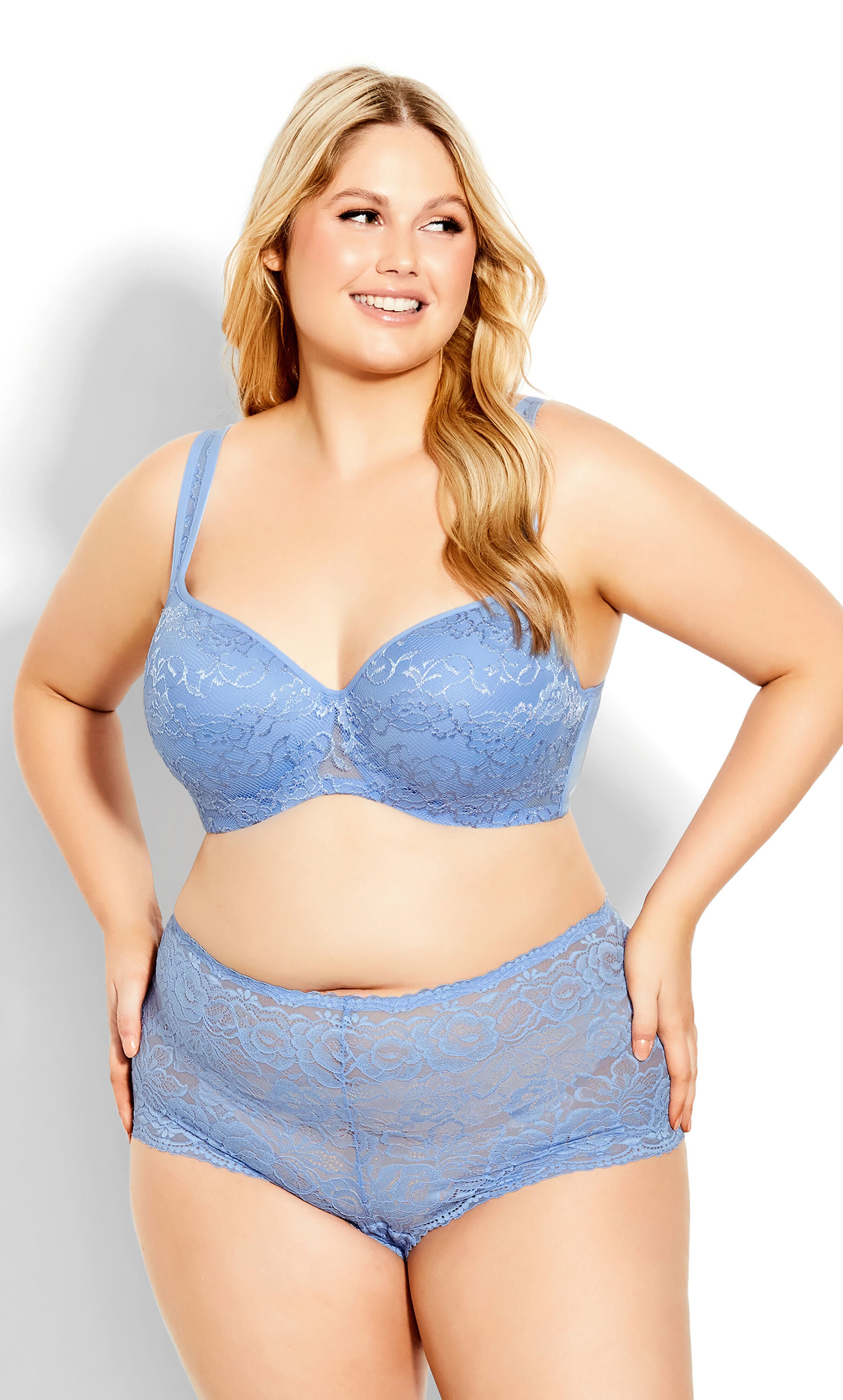 Lace Cheeky Brief - Angel Blue, Blue, hi-res image number 0