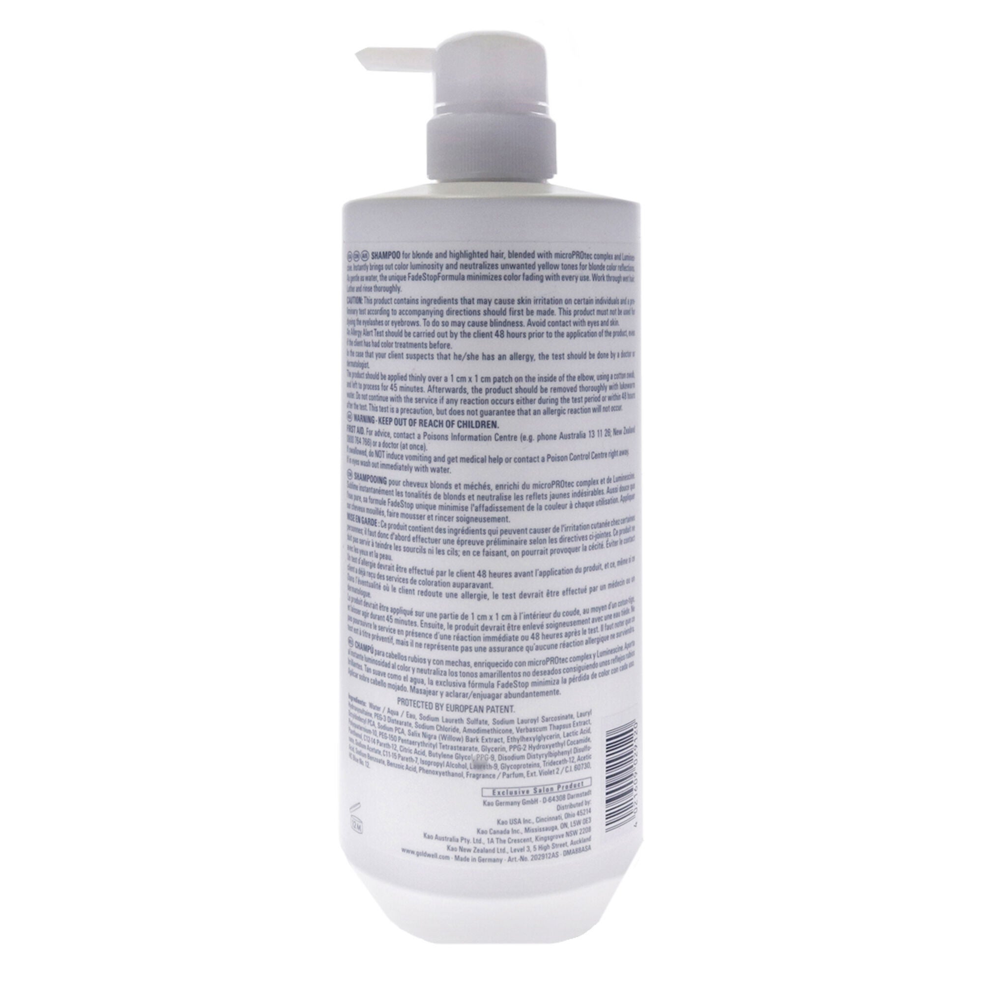 Dualsenses Blondes and Highlights Shampoo by Goldwell for Unisex - 34 oz Shampoo, , alternate image number 4