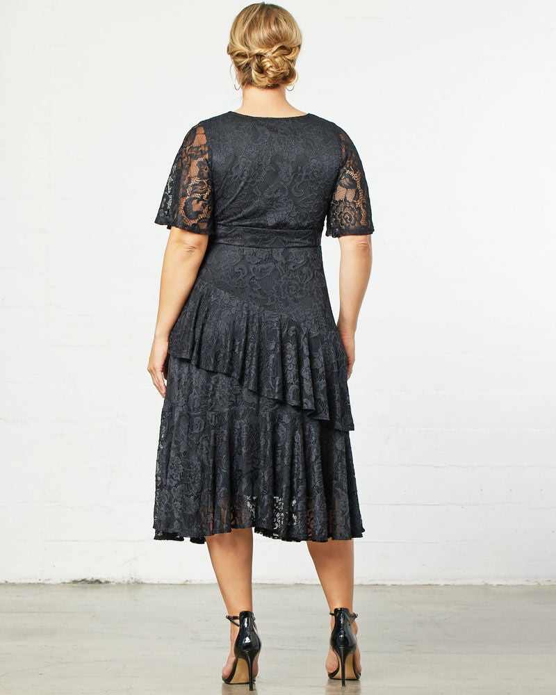 Lace Affair Cocktail Dress, Onyx, alternate image number 1