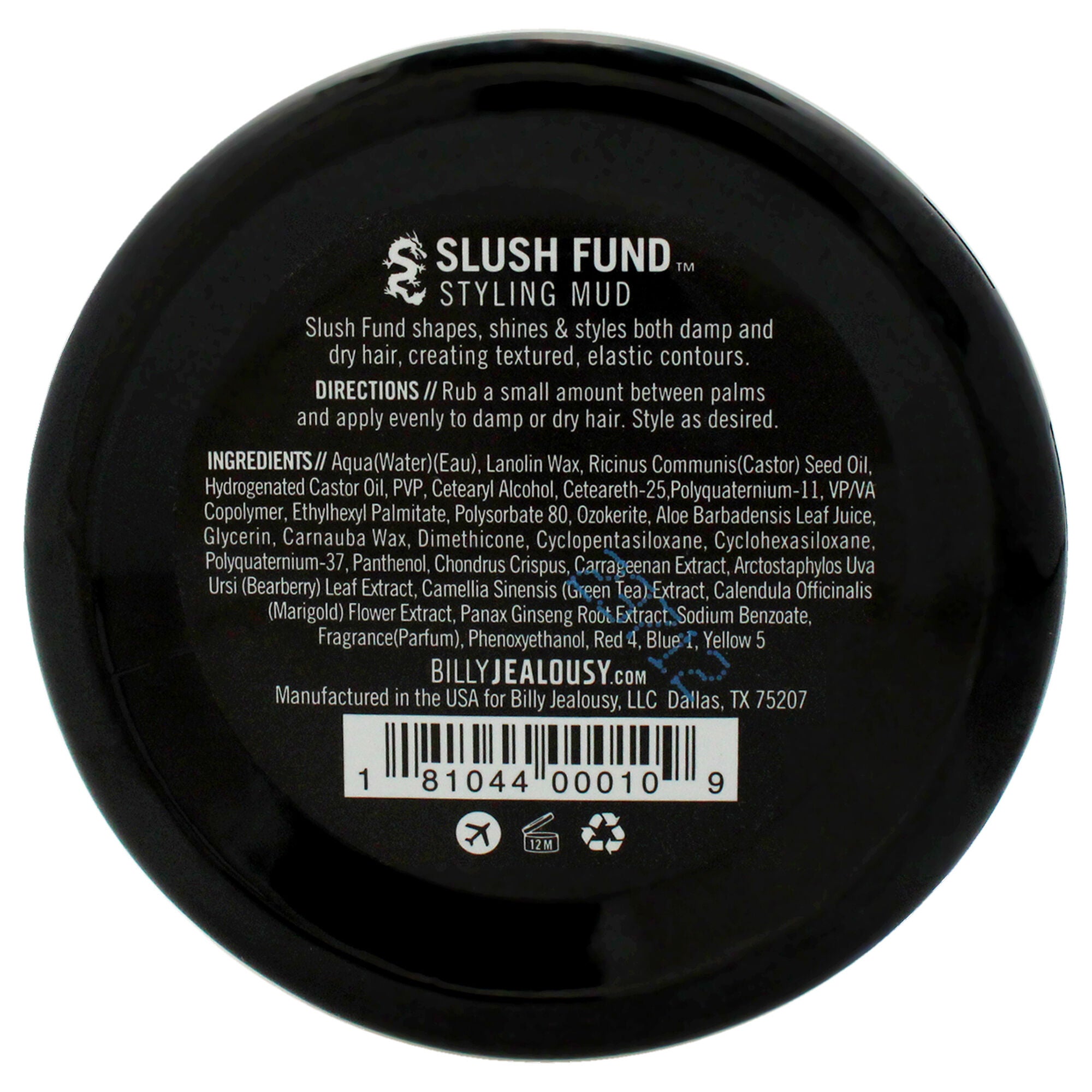 Slush Fund Styling Mud by Billy Jealousy for Men - 3 oz Wax, See Description, alternate image number 1