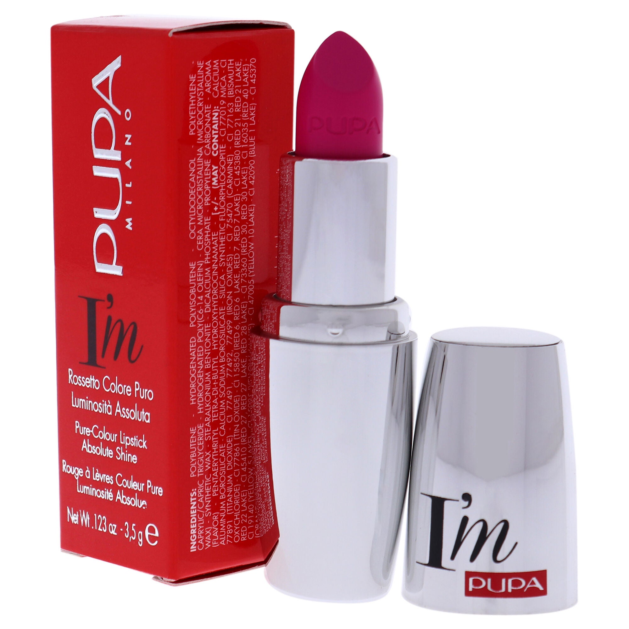 I Am Pure-Colour Lipstick - 405 Electric Fuchsia by Pupa Milano for Women - 0.123 oz Lipstick, See Description, alternate image number 3