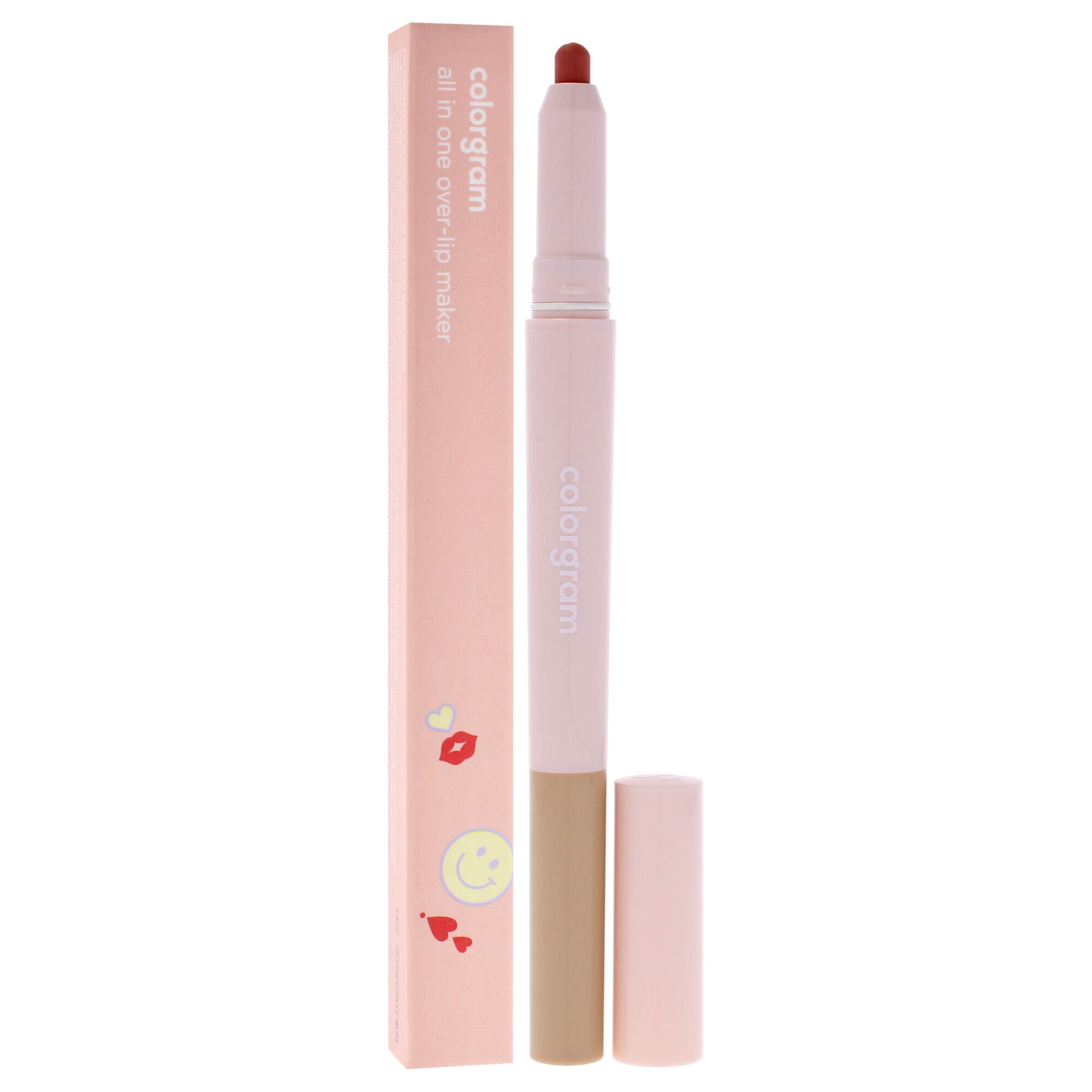 All In One Over-lip Maker - 01 Warm Peach by Colorgram for Women - 0.024 oz Lip Pencil, Brown, alternate image number 2