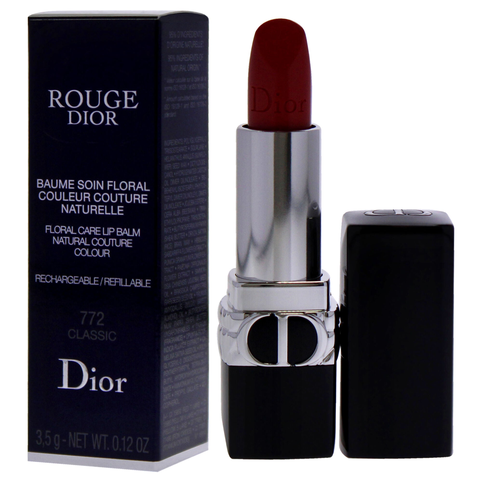 Rouge Dior Floral Care Lip Balm Satin - 772 Classic by Christian Dior for Women - 0.12 oz Lip Balm (Refillable), See Description, alternate image number 3