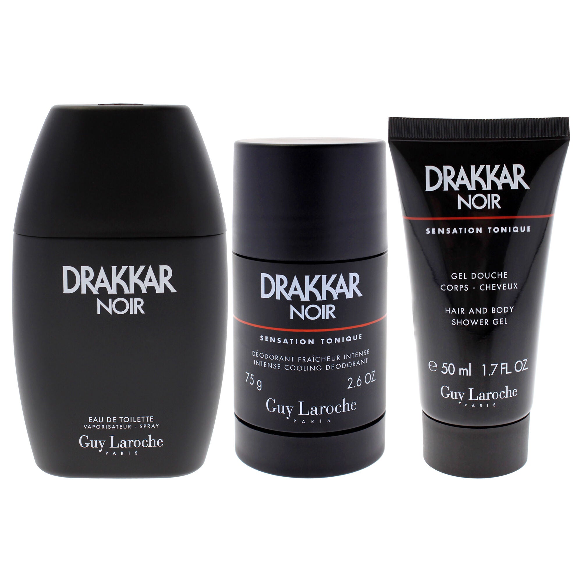 Drakkar Noir by Guy Laroche for Men - 3 Pc Gift Set 3.4oz EDT Spray, 2.6oz Deodorant Stick, 1.7oz Shower Gel, See Description, alternate image number 4