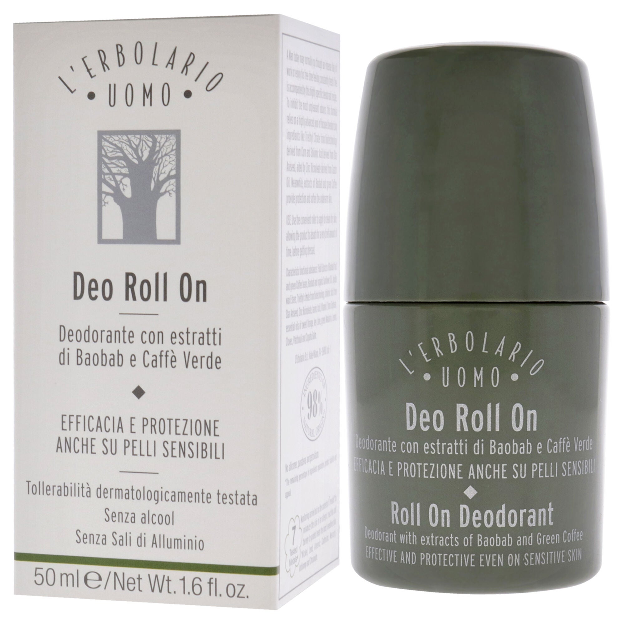 Uomo Roll On Deodorant by LErbolario for Men - 1.6 oz Deodorant Roll-On, See Description, alternate image number 3
