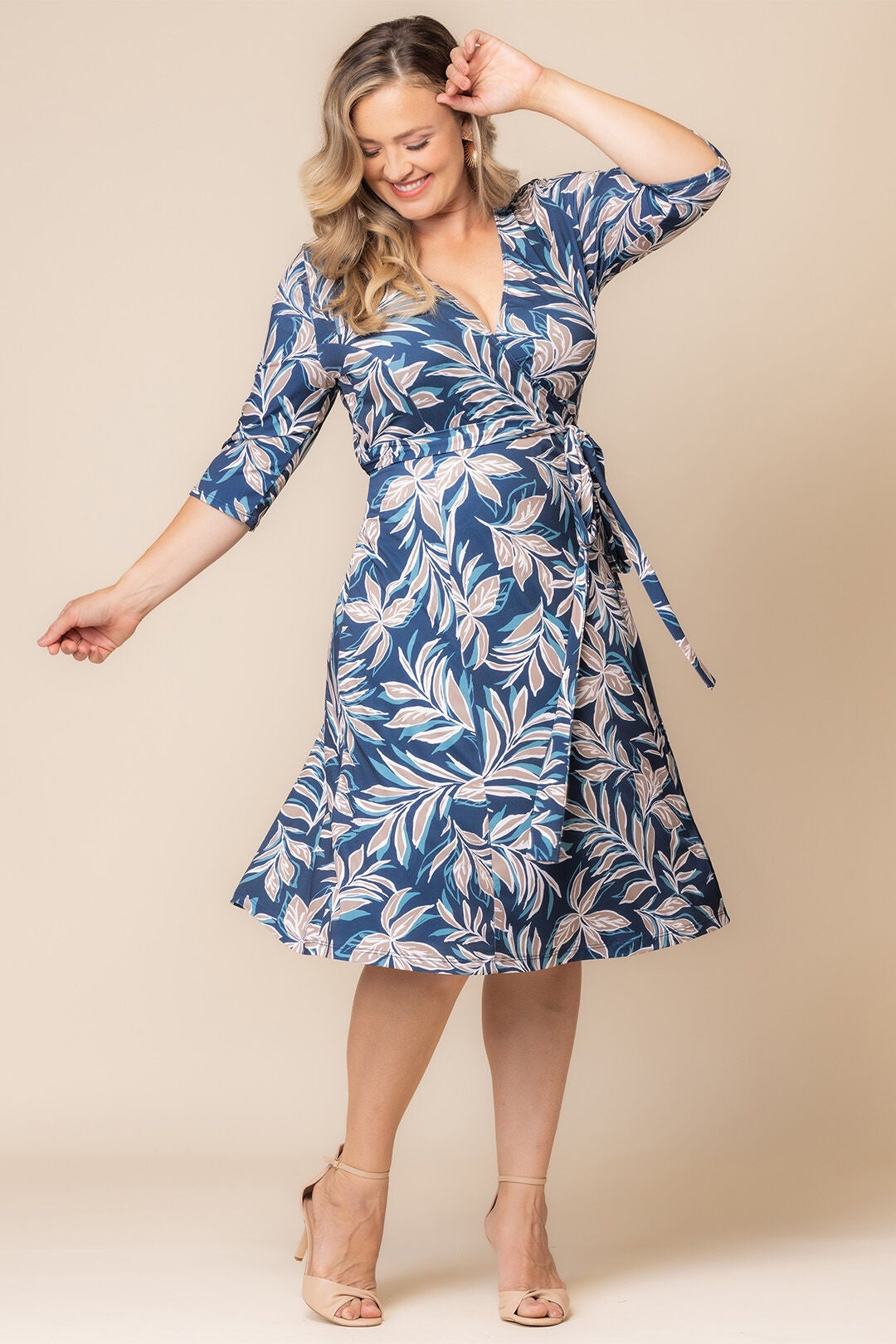 Signature Wrap Dress, Teal Botanical Print / Teal, alternate image number 5