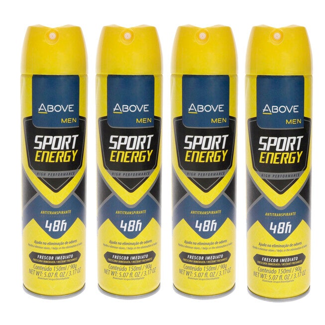 48 Hours Sport Energy Antiperspirant Deodorant by Above for Men - 3.17 oz Deodorant Spray - Pack of 4, NA, hi-res image number null
