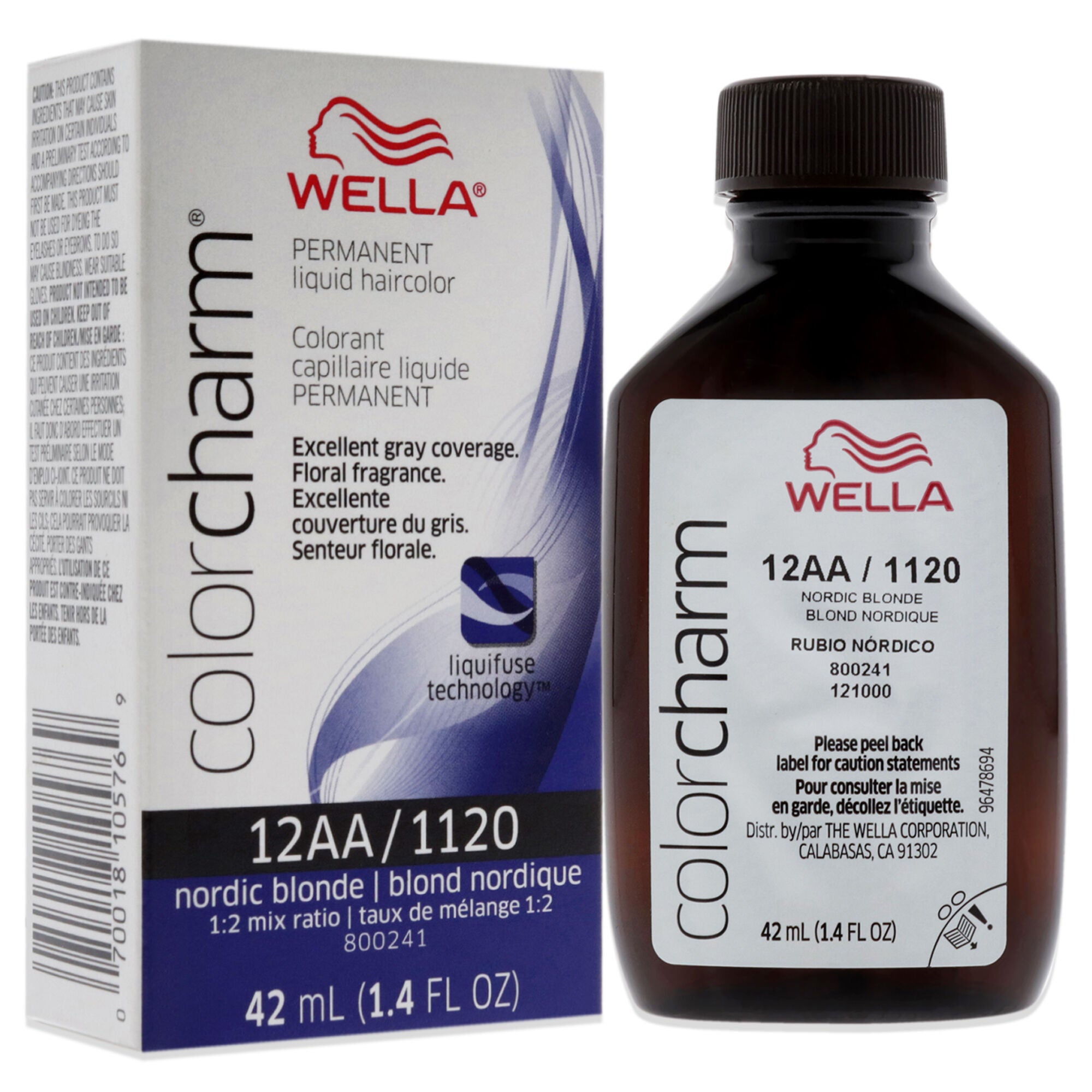Color Charm Permanent Liquid Hair Color - 1120 12AA Nordic Blonde by Wella for Unisex - 1.42 oz Hair Color, See Description, alternate image number 2