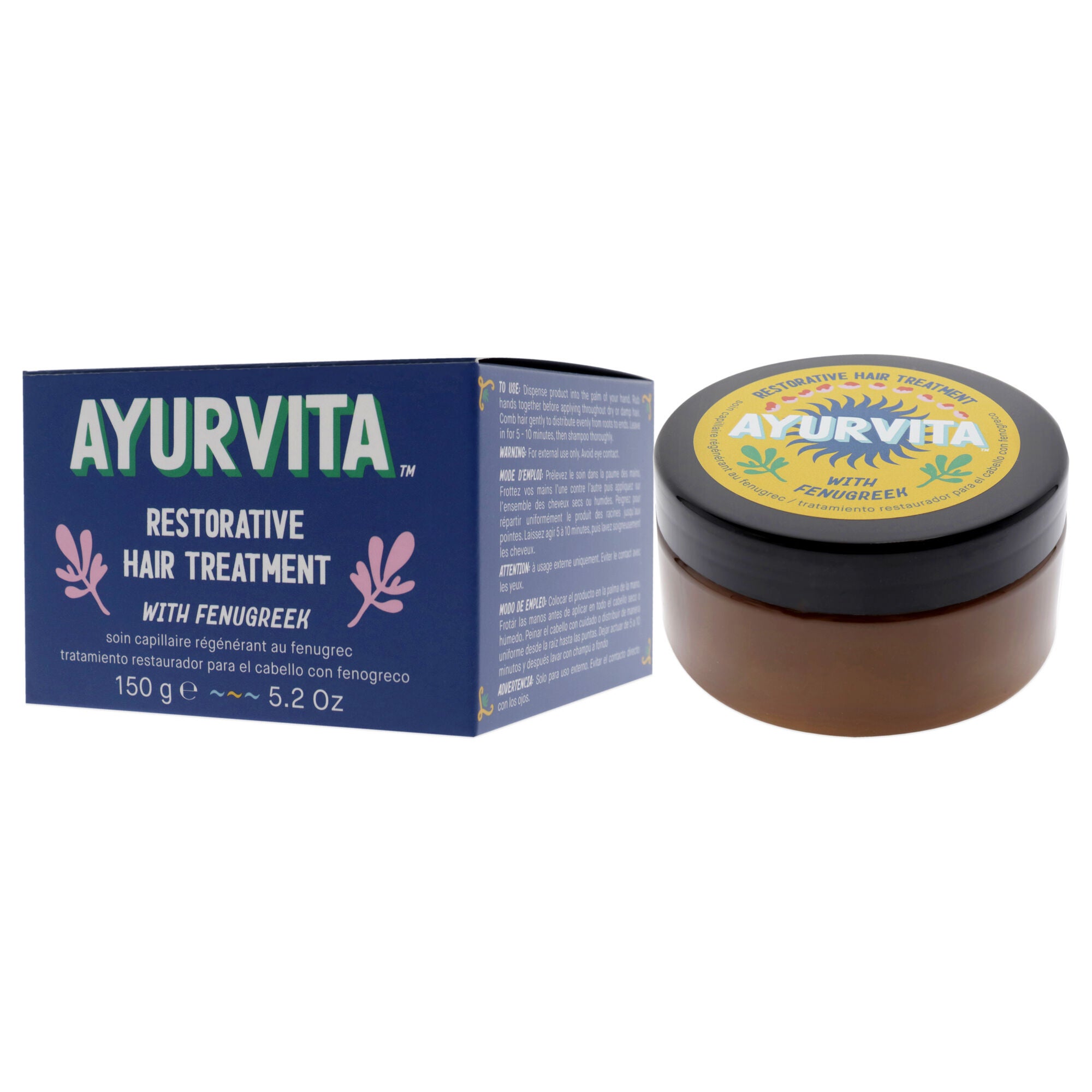 Restorative Hair Treatment With Fenugreek by AyurVita for Unisex - 5.2 oz Treatment, , alternate image number 7