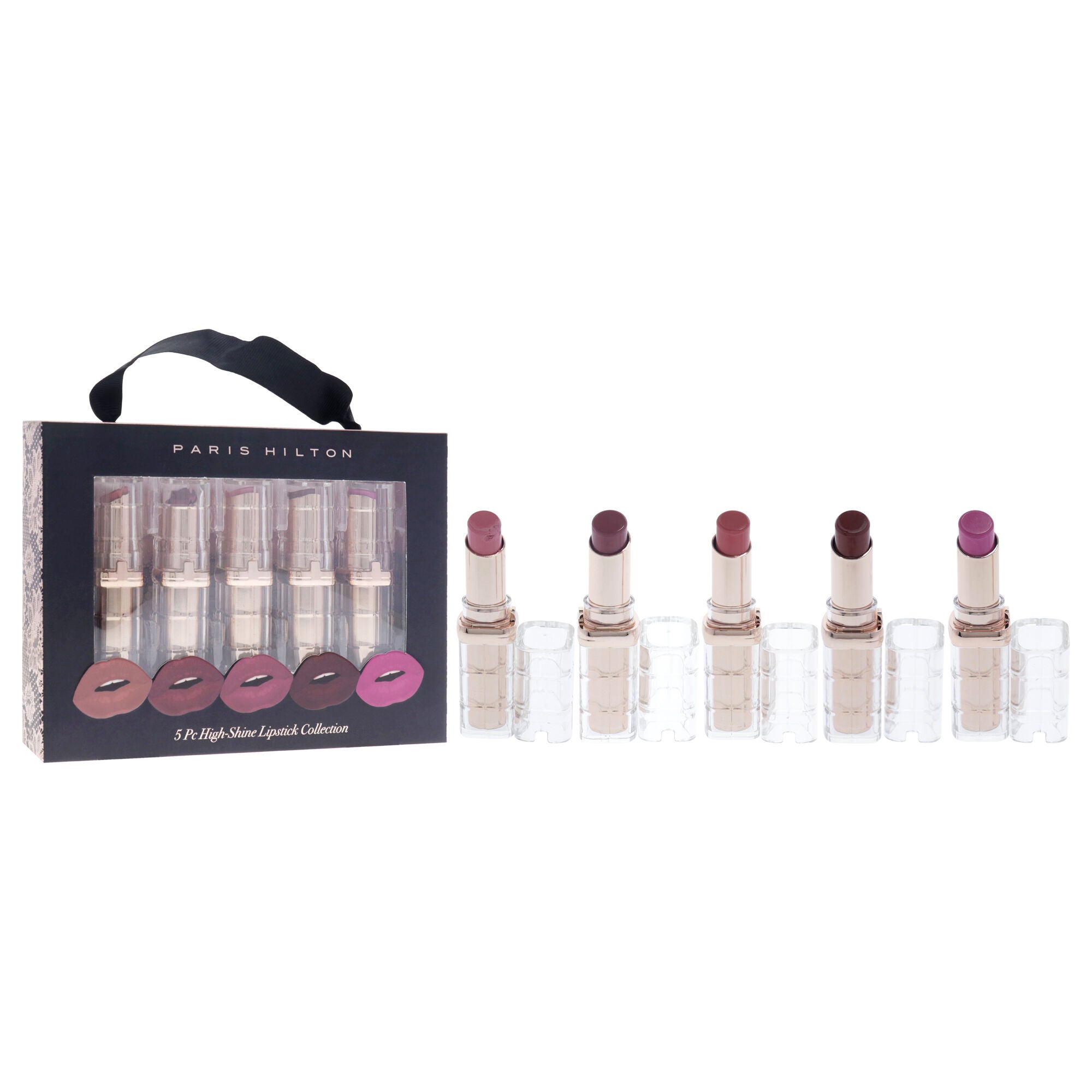 High-Shine Lipstick Collection by Paris Hilton Cosmetics for Women - 5 x 0.13 oz Lipstick, See Description, alternate image number 2