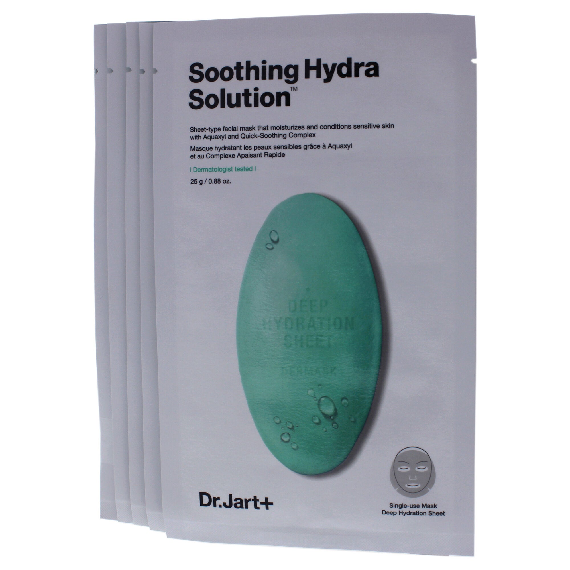 Soothing Hydra Solution Sheet Mask by Dr. Jart+ for Unisex - 5 Pc Mask, See Description, alternate image number 4