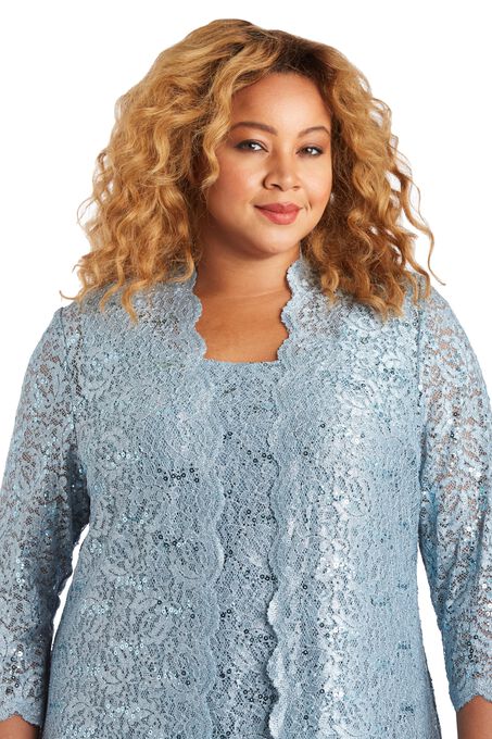 Three-Piece Pant Set with Metallic Lace Detail, , alternate image number null