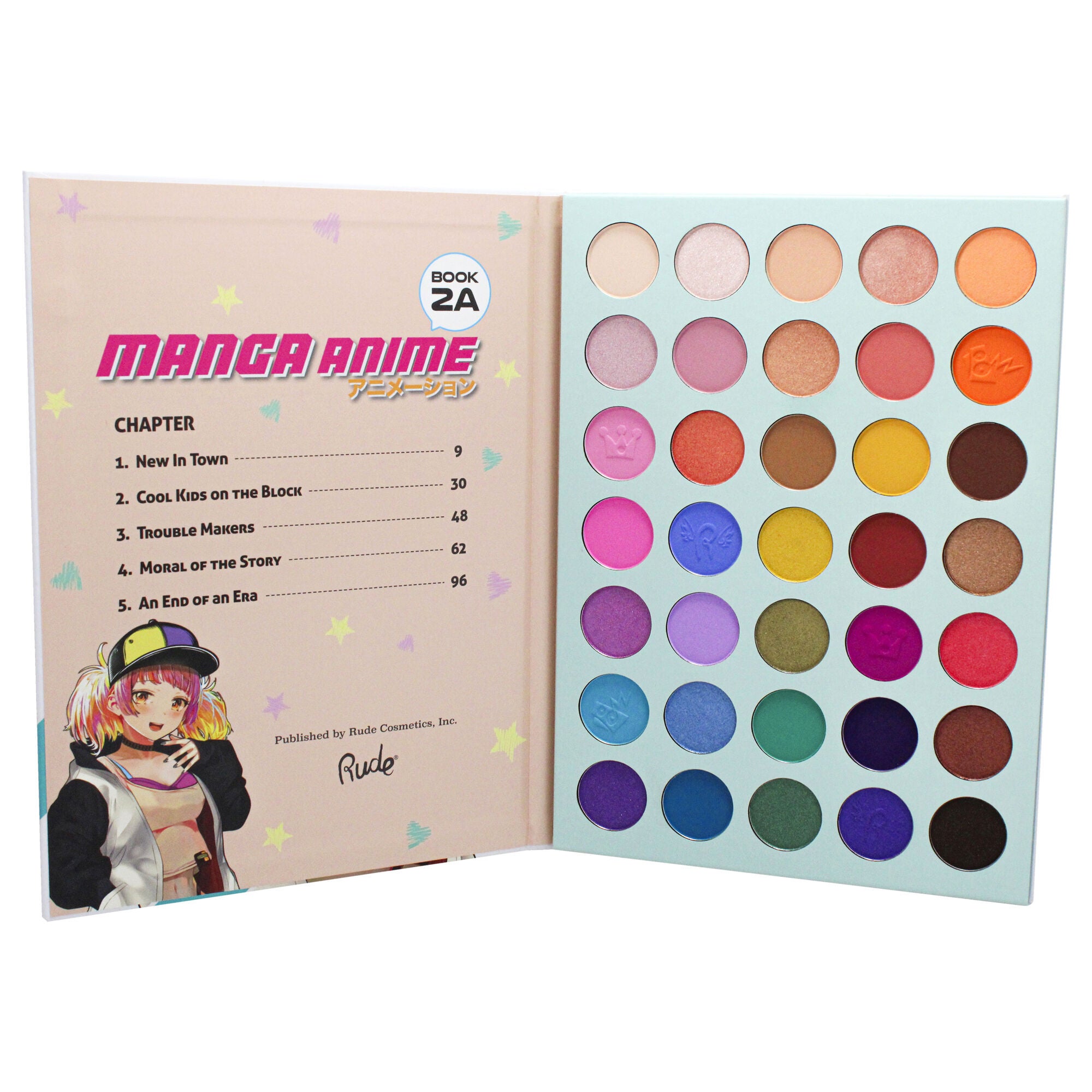 Manga Anime 35 Eyeshadows Palette - Book 2A by Rude Cosmetics for Women - 1.34 oz Eye Shadow, See Description, alternate image number 3