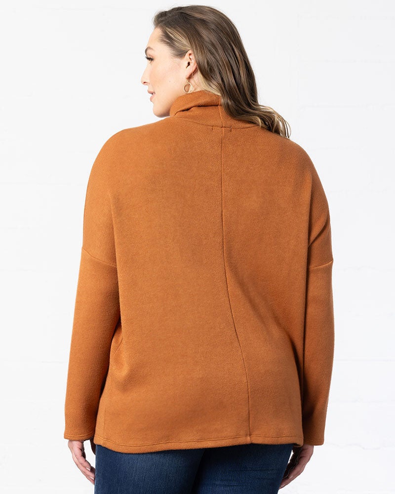 Paris Turtleneck Tunic Sweater, Camel, alternate image number 1