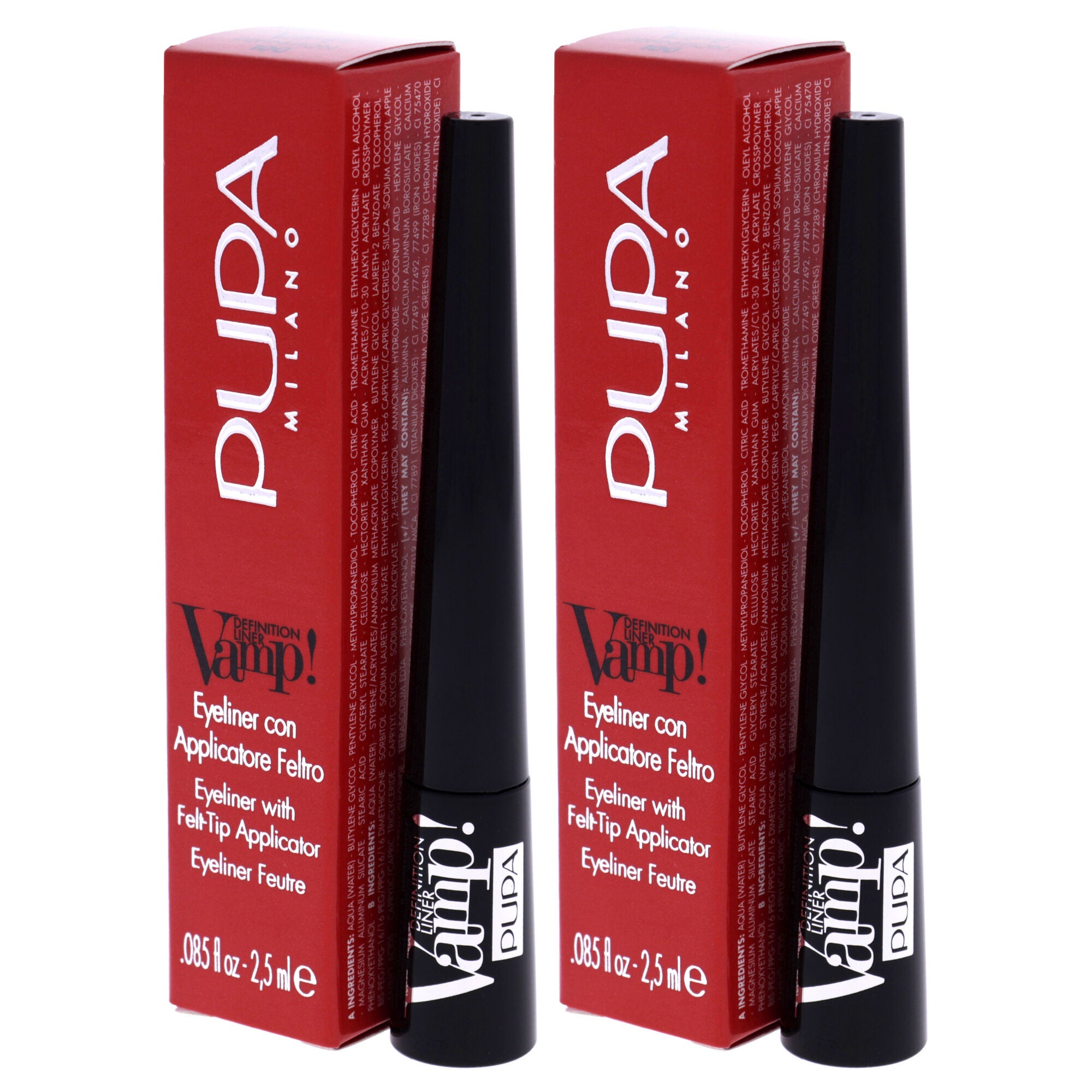 Vamp! Definition Liner - 100 Extra Black by Pupa Milano for Women - 0.85 oz Eyeliner - Pack of 2, See Description, alternate image number 3