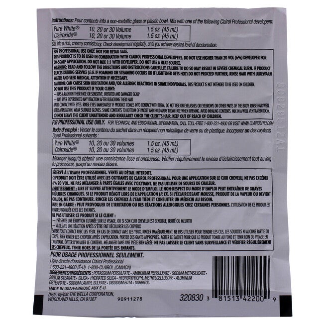Professional Basic White 2 Powder Lighteners by Clairol for Unisex - 1 oz Hair Color, , alternate image number null