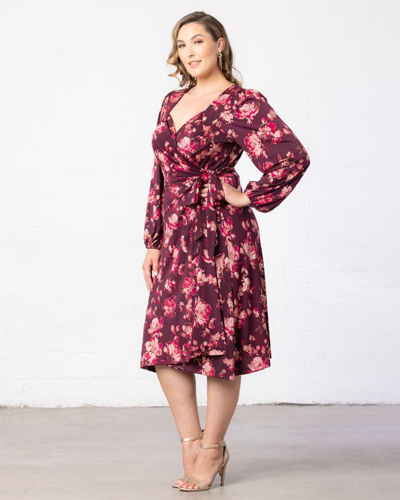 Socialite Sweetheart Wrap Dress, Sangria Blooms, alternate image number 2