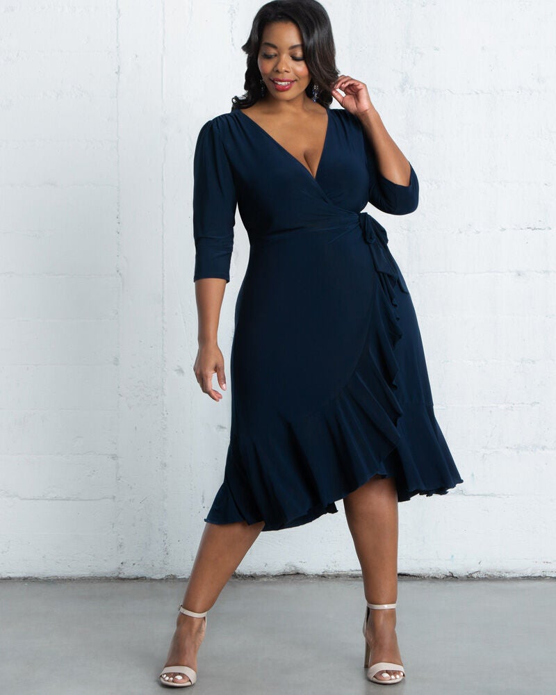 Whimsy Wrap Dress, Nouveau Navy, alternate image number 2