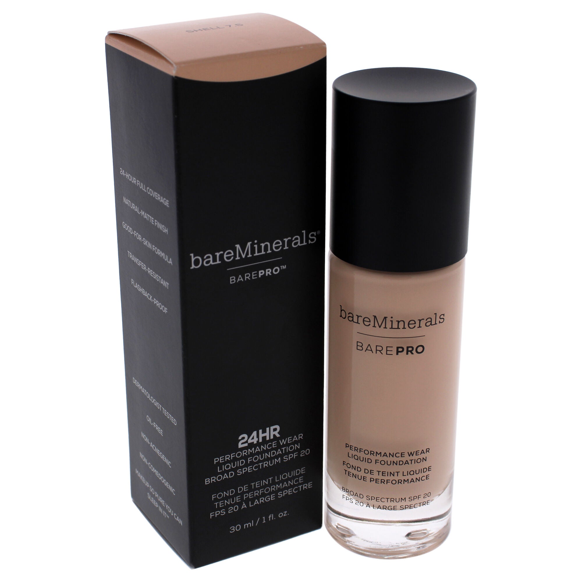 BarePro Performance Wear Liquid Foundation SPF 20 - 7.5 Shell by bareMinerals for Women - 1 oz Foundation, See Description, alternate image number 3