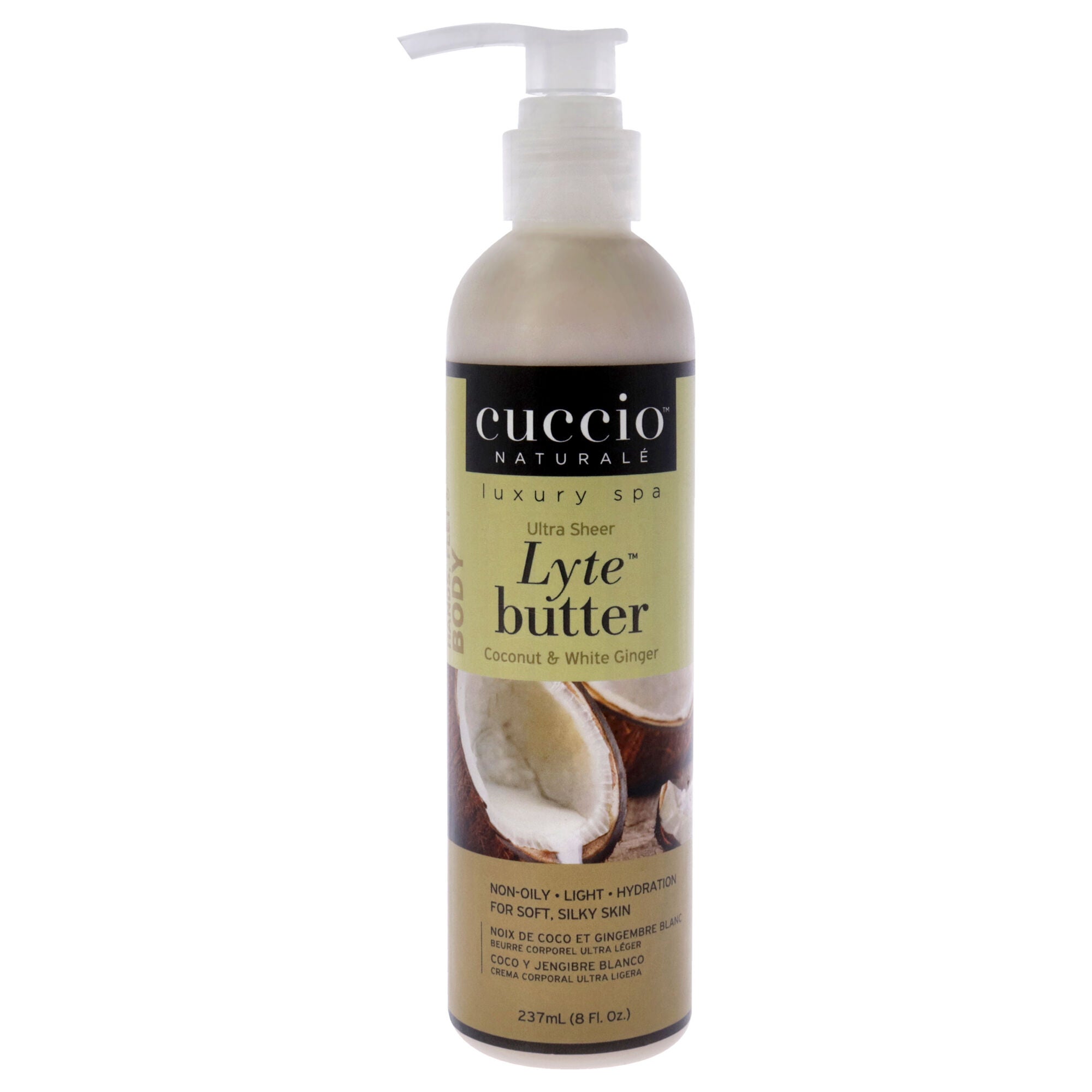 Lyte Ultra-Sheer Body Butter - Coconut and White Ginger by Cuccio Naturale for Unisex - 8 oz Body Lotion, See Description, hi-res image number 0