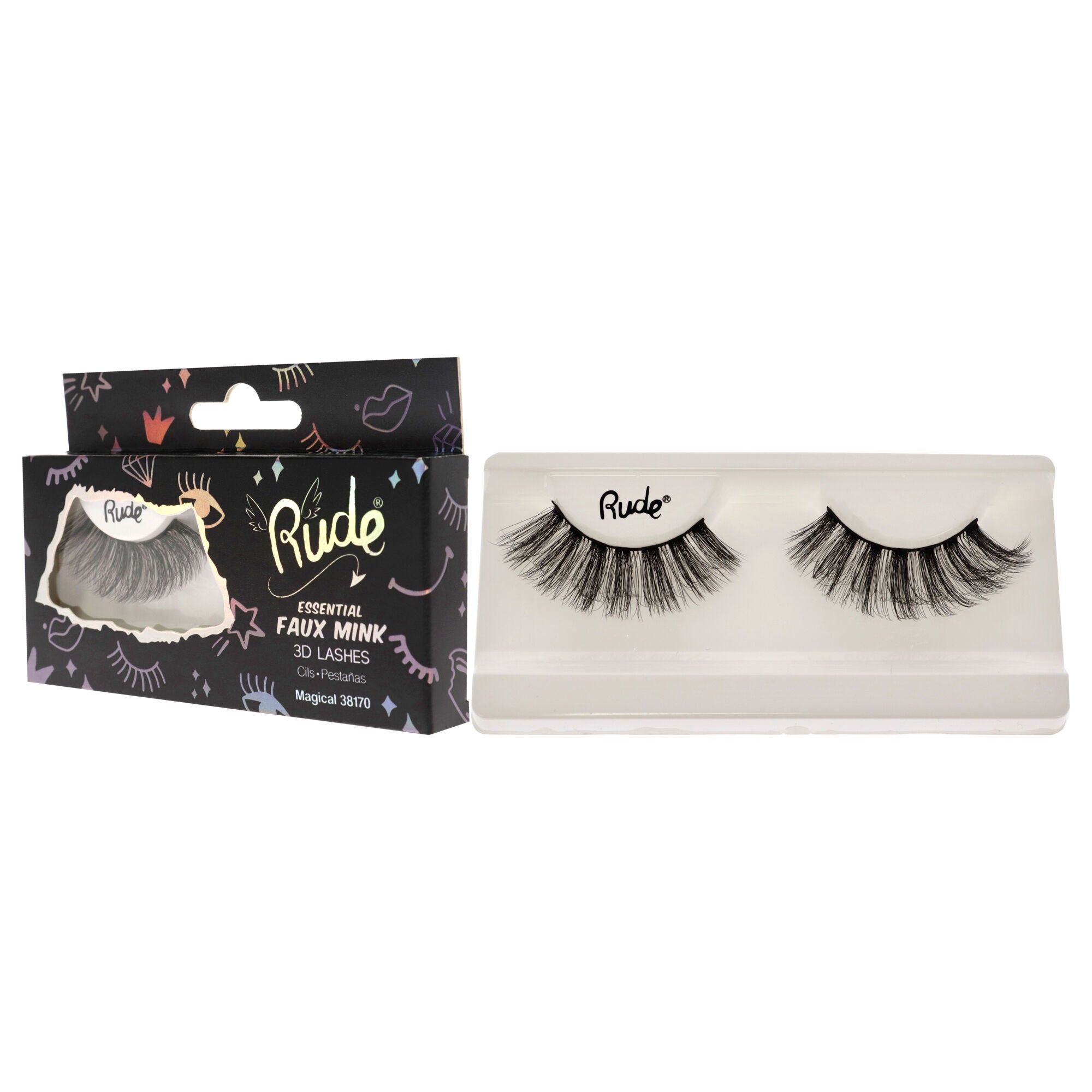 Essential Faux Mink 3D Lashes - Magical by Rude Cosmetics for Women - 1 Pc Pair, , alternate image number 7