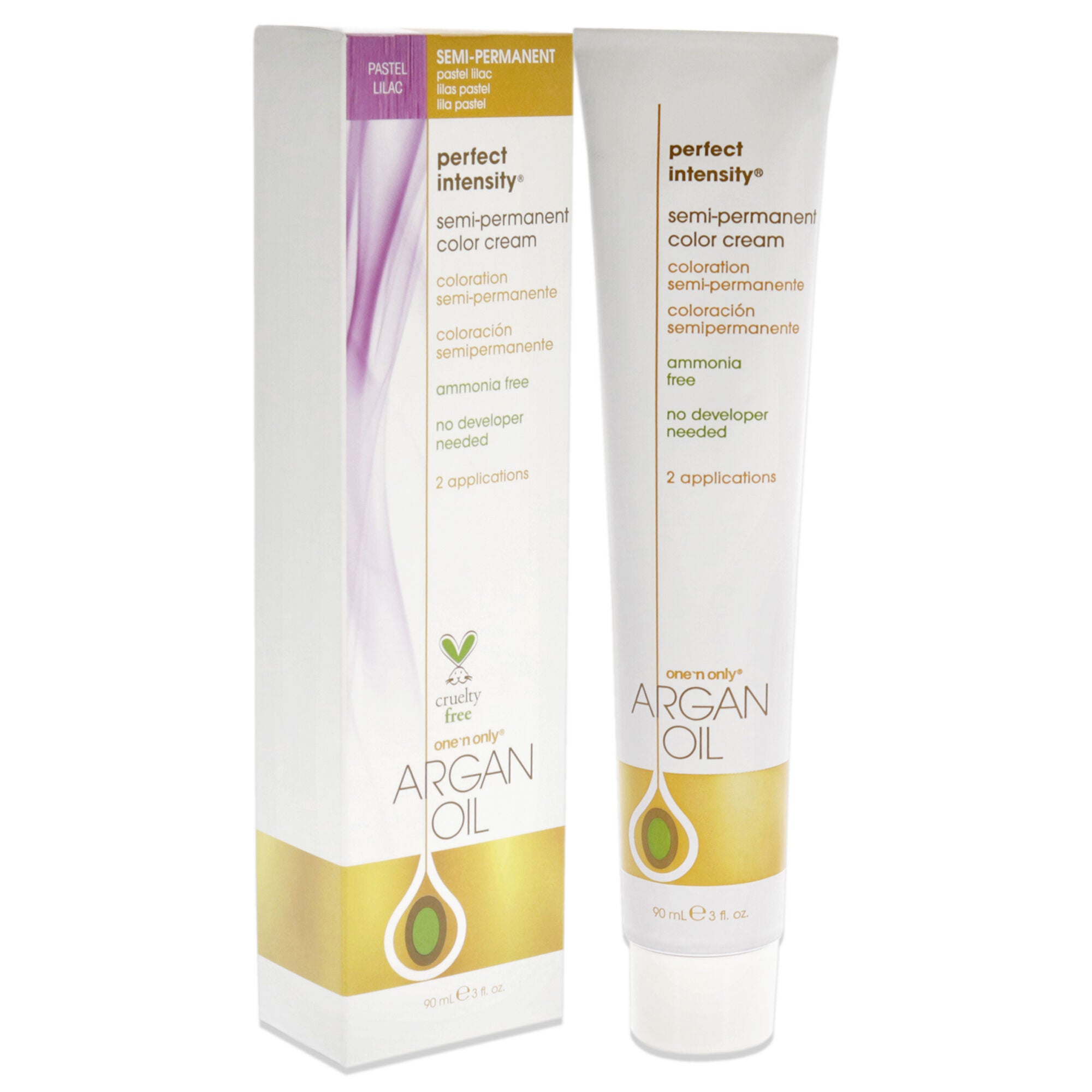 Argan Oil Perfect Intensity Semi-Permanent Color Cream - Pastel Lilac by One n Only for Unisex - 3 oz Hair Color, See Description, alternate image number 2