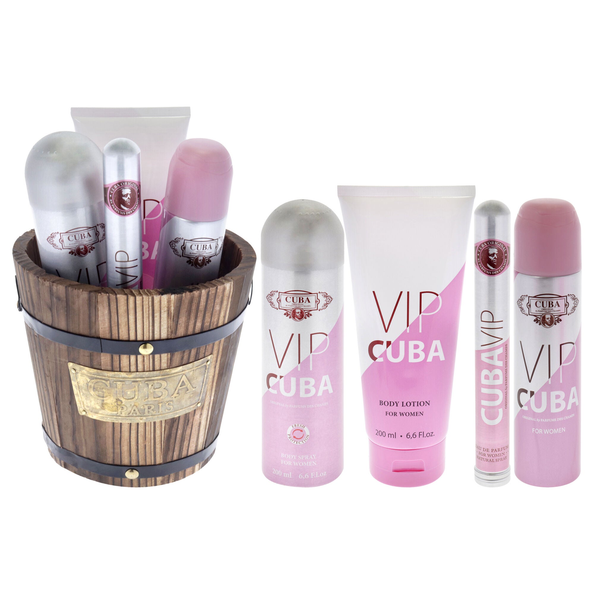 Cuba Vip by Cuba for Women - 4 Pc Gift Set 3.3oz EDP Spray, 1.17oz EDP Spray, 6.6oz Body Spray, 6.6oz Body Lotion, See Description, hi-res image number 0