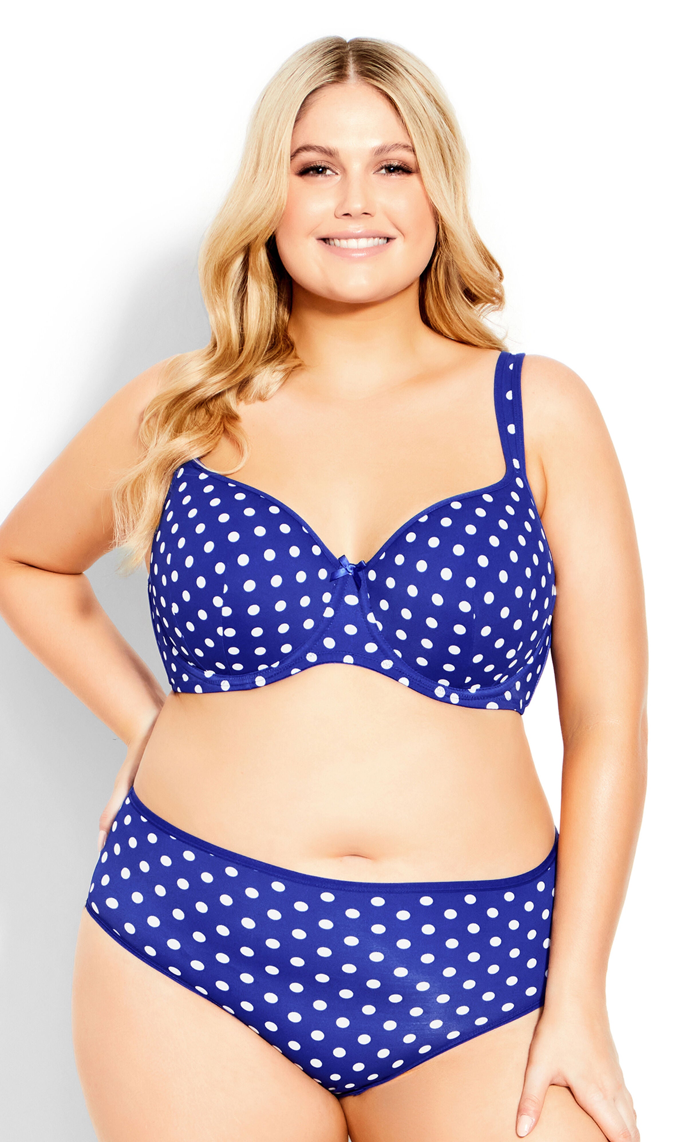 Microfiber Print Hi Cut Brief - cobalt, Blue, hi-res image number 0