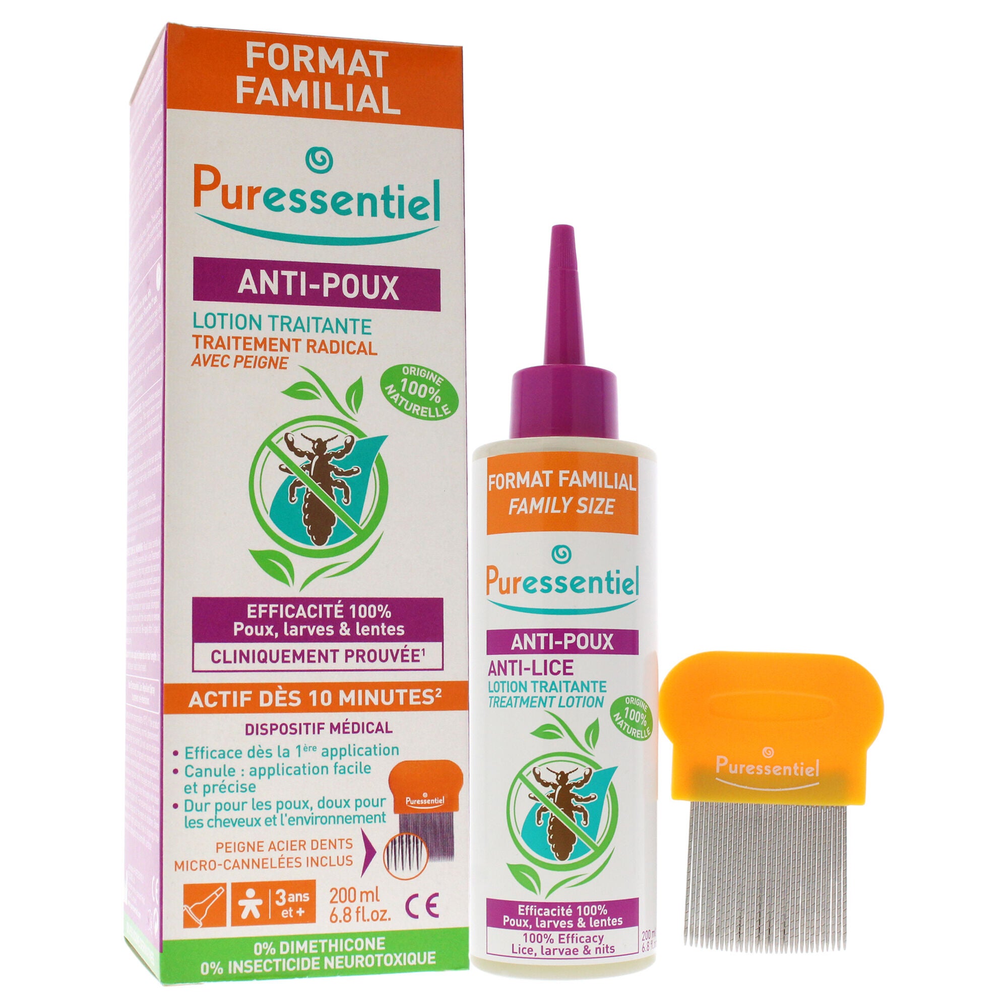 Anti-Lice Treatment Lotion Plus Comb by Puressentiel for Unisex - 6.8 oz Treatment, , alternate image number 6