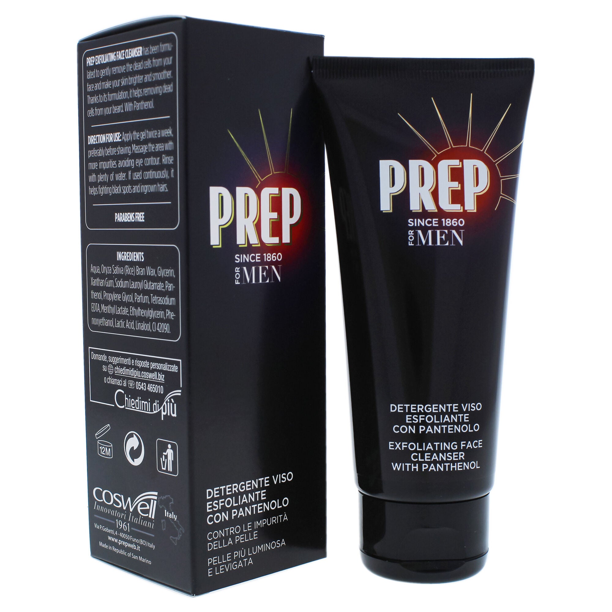 Exfoliating Face Cleanser with Panthenol by Prep for Men - 3.4 oz Cleanser, See Description, alternate image number 3