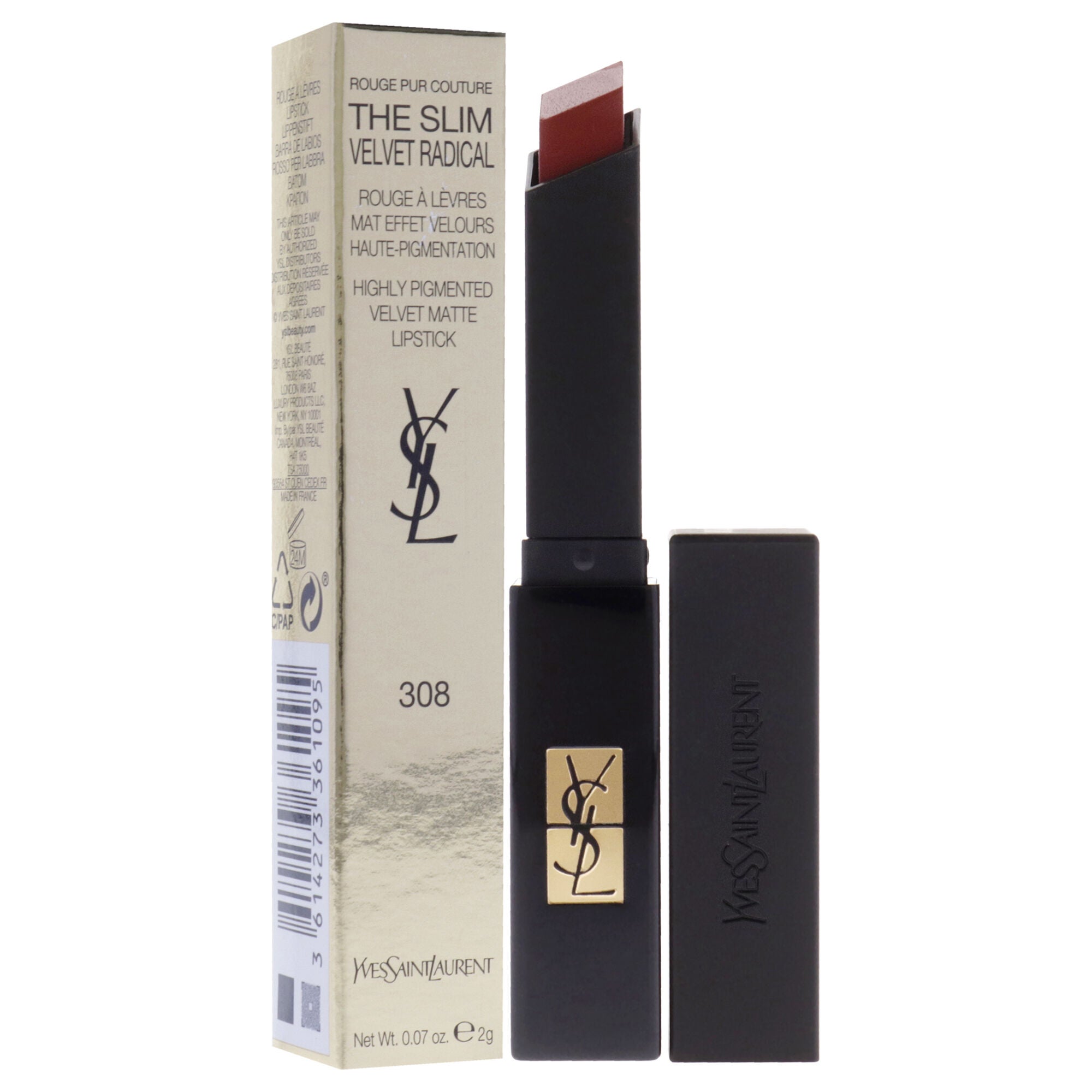 The Slim Velvet Radical Matte Lipstick - 308 Radical Chili by Yves Saint Laurent for Women - 0.07 oz Lipstick, See Description, alternate image number 1