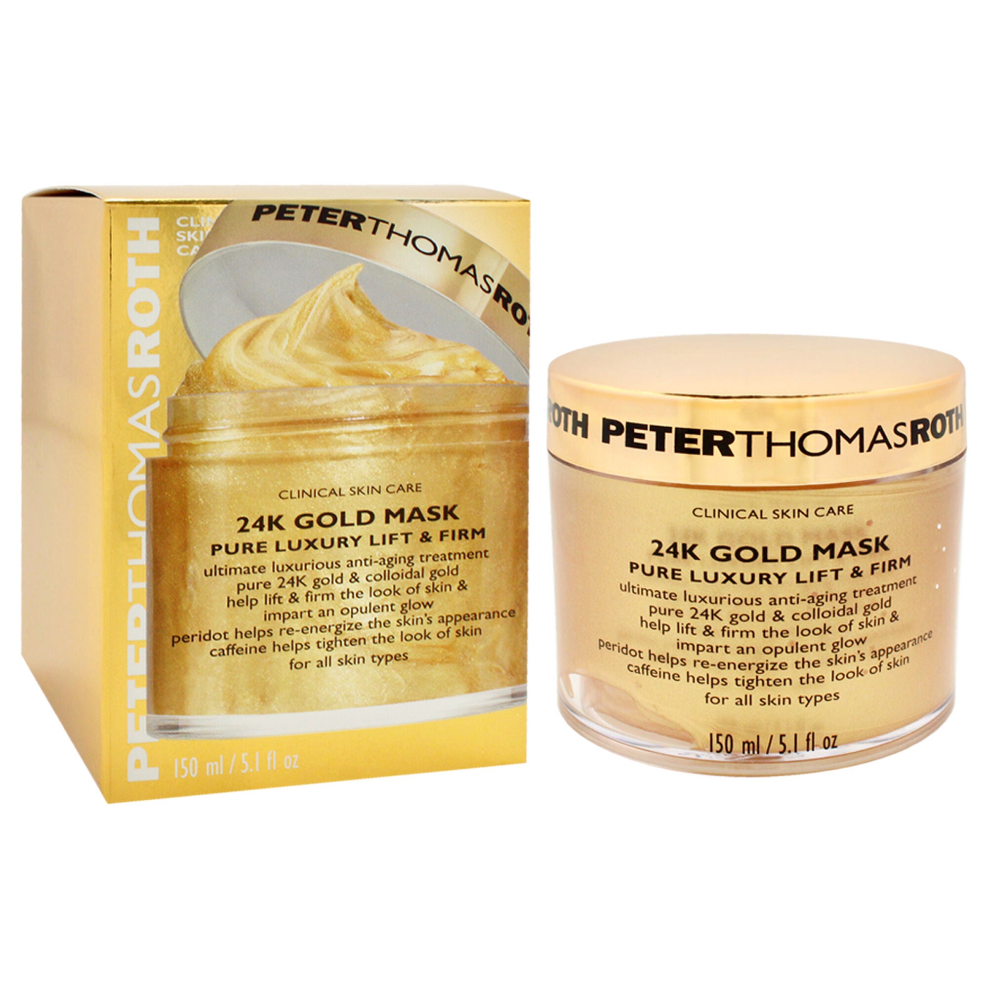 24K Gold Mask Pure Luxury Lift and Firm Mask by Peter Thomas Roth for Unisex - 5.1 oz Mask, See Description, alternate image number 2
