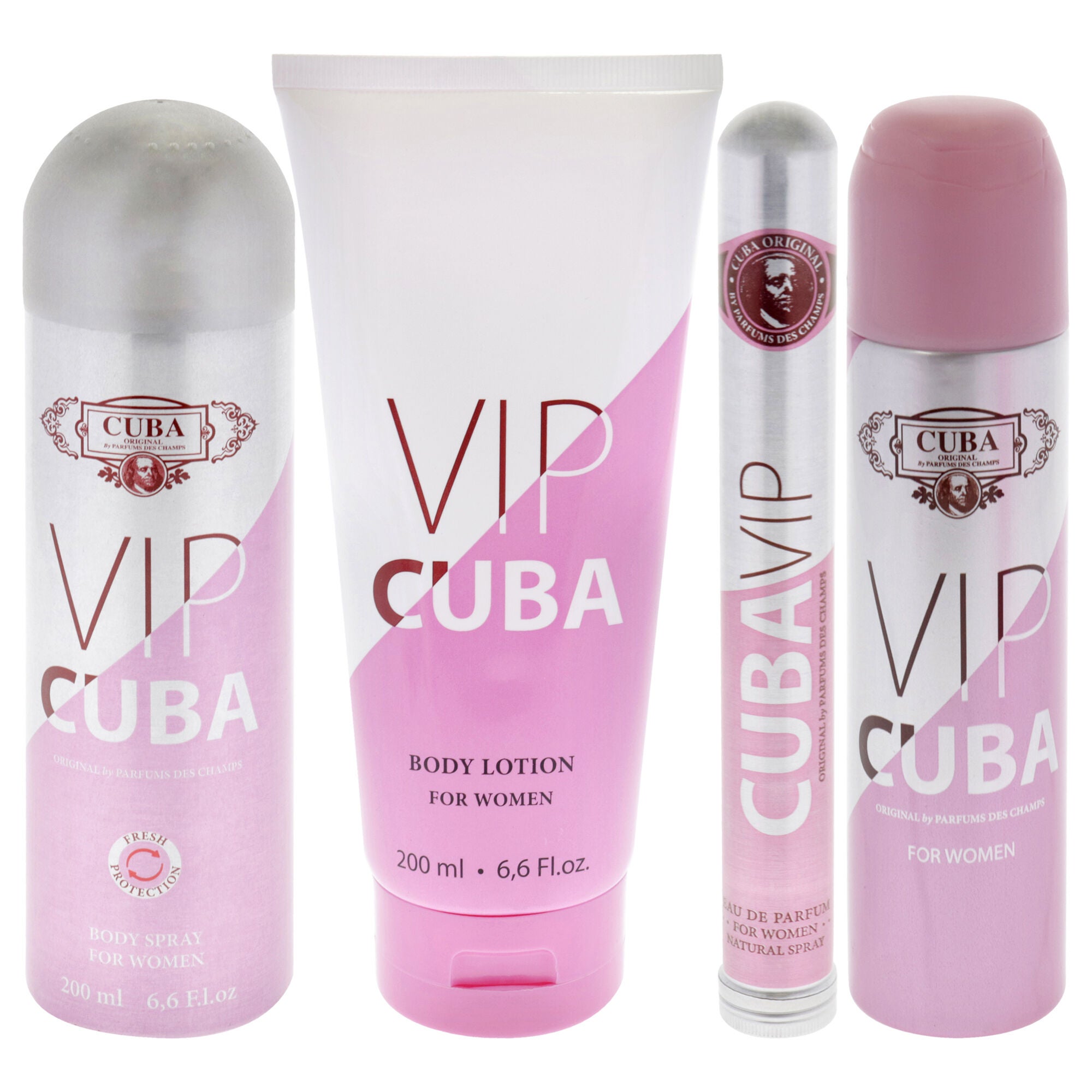 Cuba Vip by Cuba for Women - 4 Pc Gift Set 3.3oz EDP Spray, 1.17oz EDP Spray, 6.6oz Body Spray, 6.6oz Body Lotion, See Description, alternate image number 2