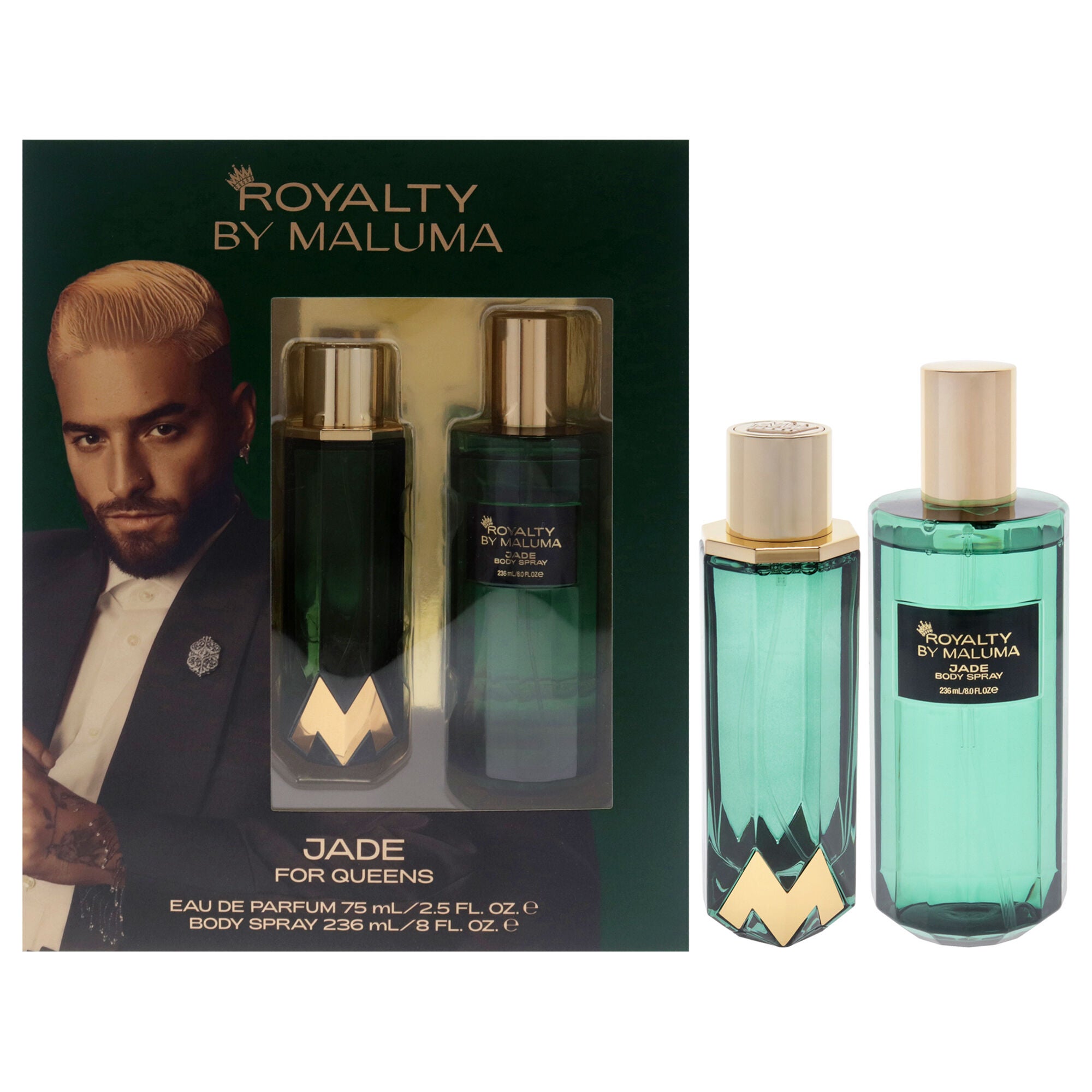 Jade by Royalty By Maluma for Women - 2 Pc Gift Set 2.5oz EDP Spray, 8oz Body Spray, See Description, hi-res image number 0