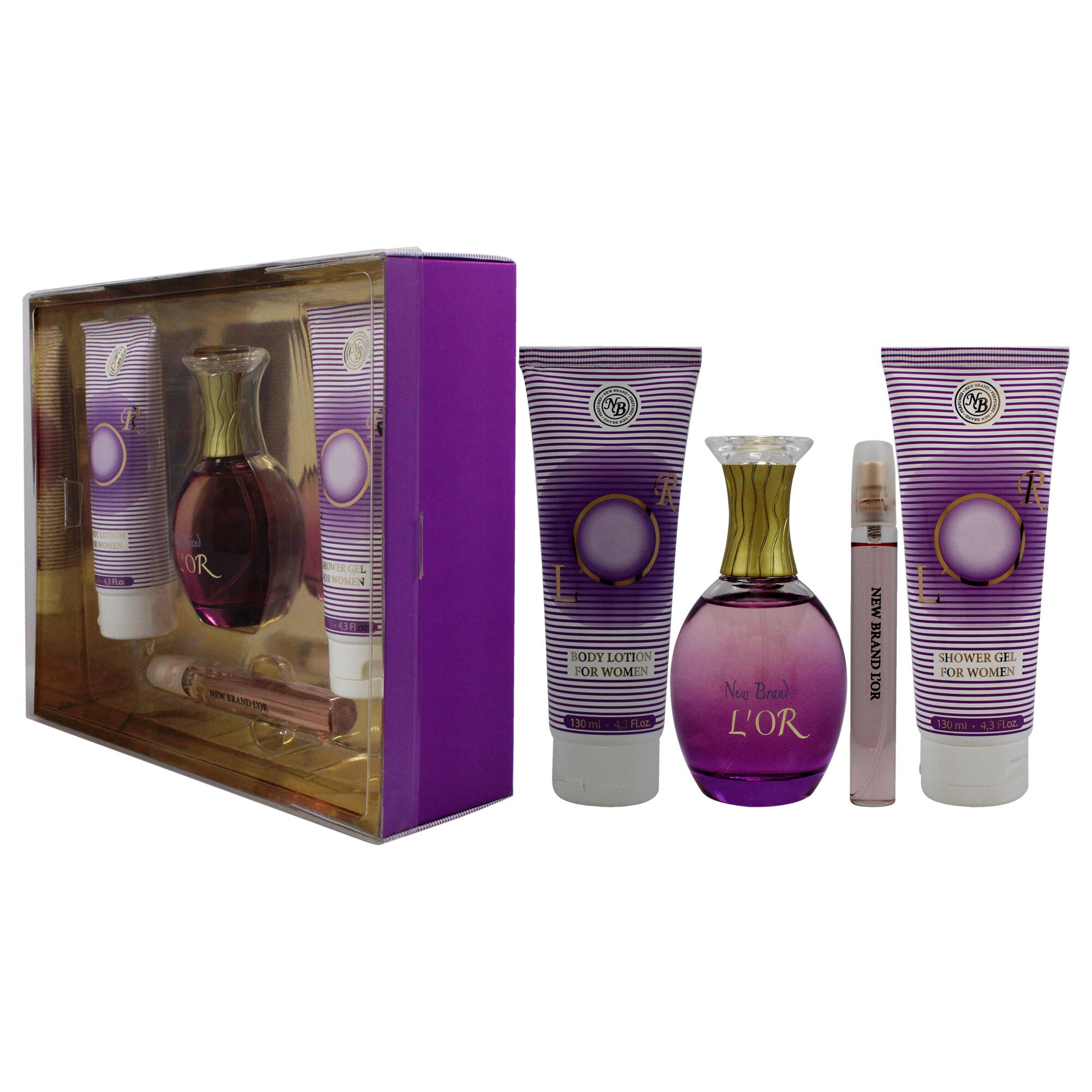 Lor by New Brand for Women - 4 Pc Gift Set 3.3oz EDP Spray, 0.5oz EDP Spray, 4.3oz Shower Gel, 4.3oz Body Lotion, See Description, alternate image number 3