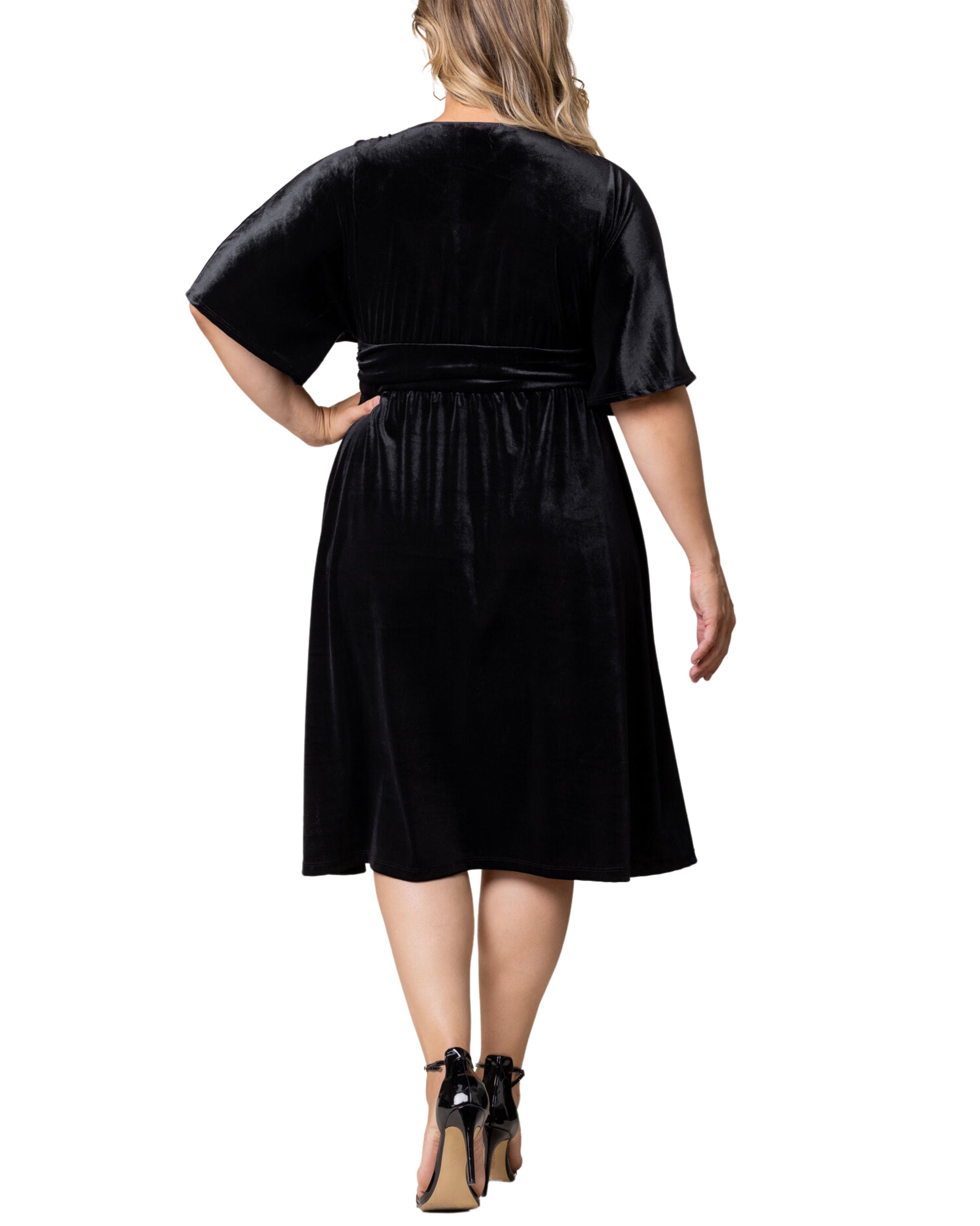 ANGELIC VELVET COCKTAIL DRESS, ONYX / Black, alternate image number 1