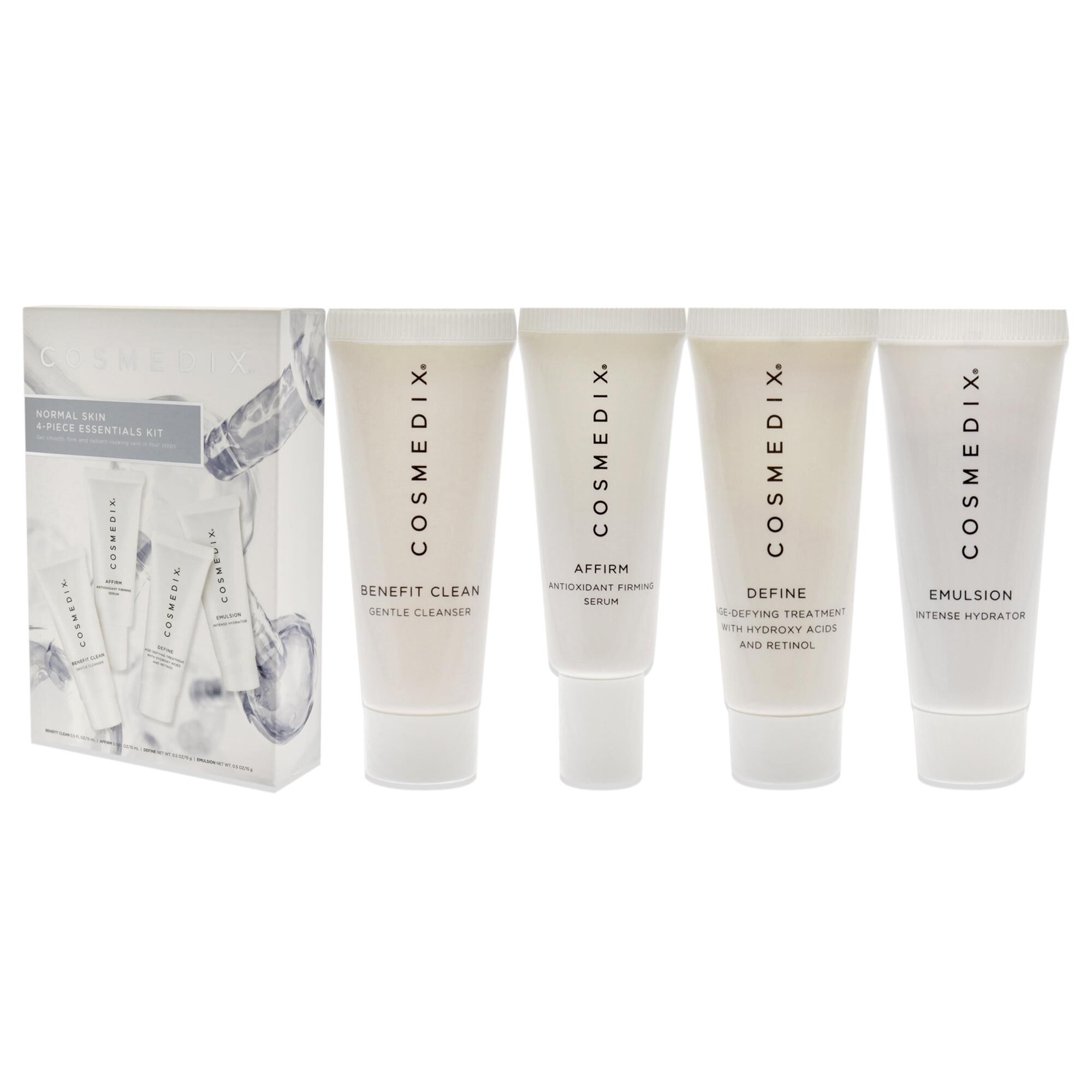 Normal Skin Essentials Kit by Cosmedix for Unisex - 4 Pc 0.5oz Benefit Clean, 0.5oz Affirm, 0.5oz Define, 0.5oz Emulsion, See Description, alternate image number 3
