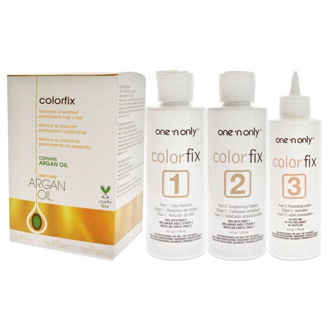 Argan Colorfix Color Remover by One n Only for Unisex - 3 Pc 4oz Color Reducer, 4oz Conditioning Catalyst, 4oz Processing Lotion, , alternate image number null