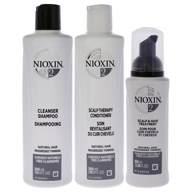 System 2 Kit by Nioxin for Unisex - 3 Pc 10.1oz Cleanser Shampoo, 10.1 oz Scalp Therapy Conditioner, 1Liter Scalp and Hair Treatment, NA, alternate image number null